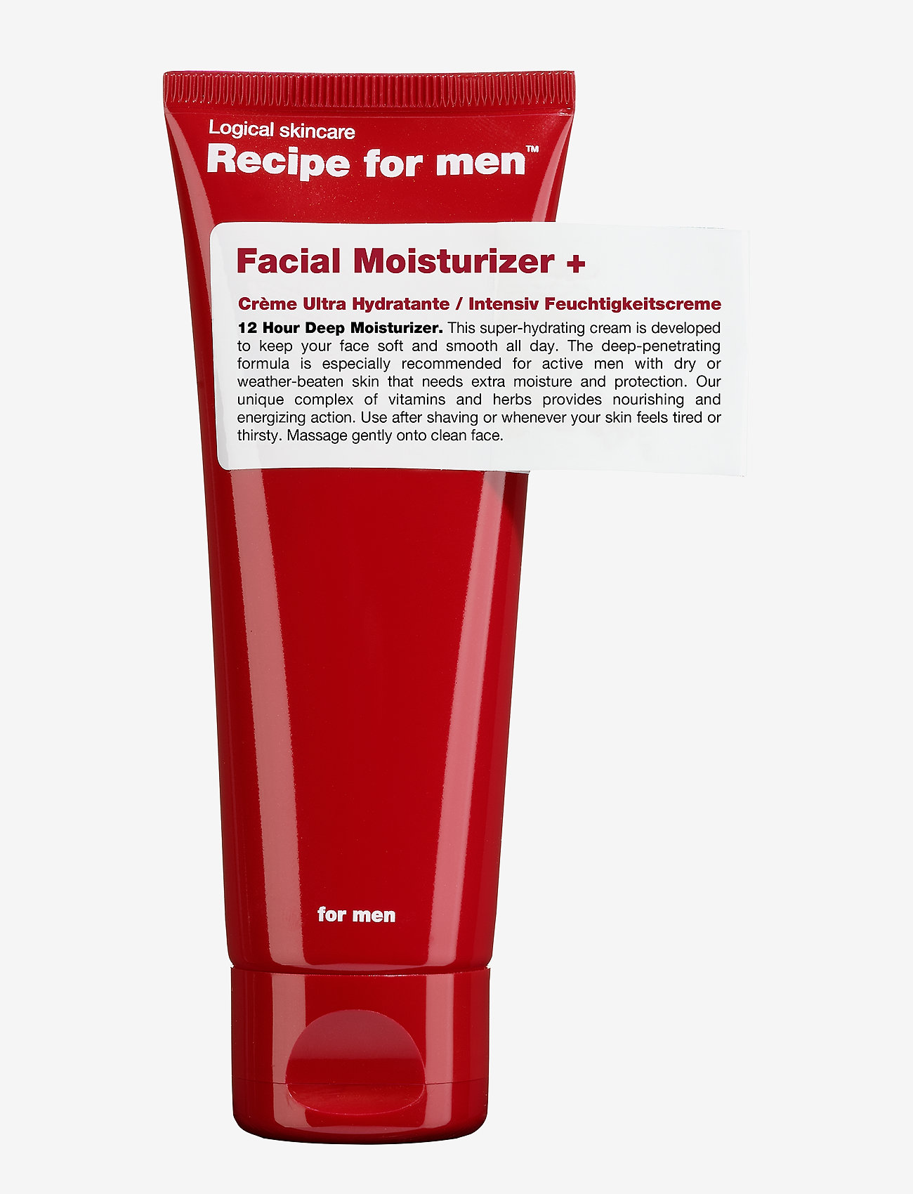 Recipe for Men Recipe Facial Moisturizer +, Fugtighedscreme, Nude, Str: 75 ml