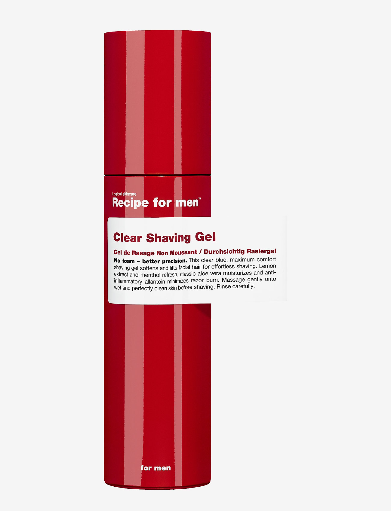 Recipe for Men Recipe Clear Shaving Gel, 100 ml, Nude, Barberingsprodukter > Barbergel, Herre
