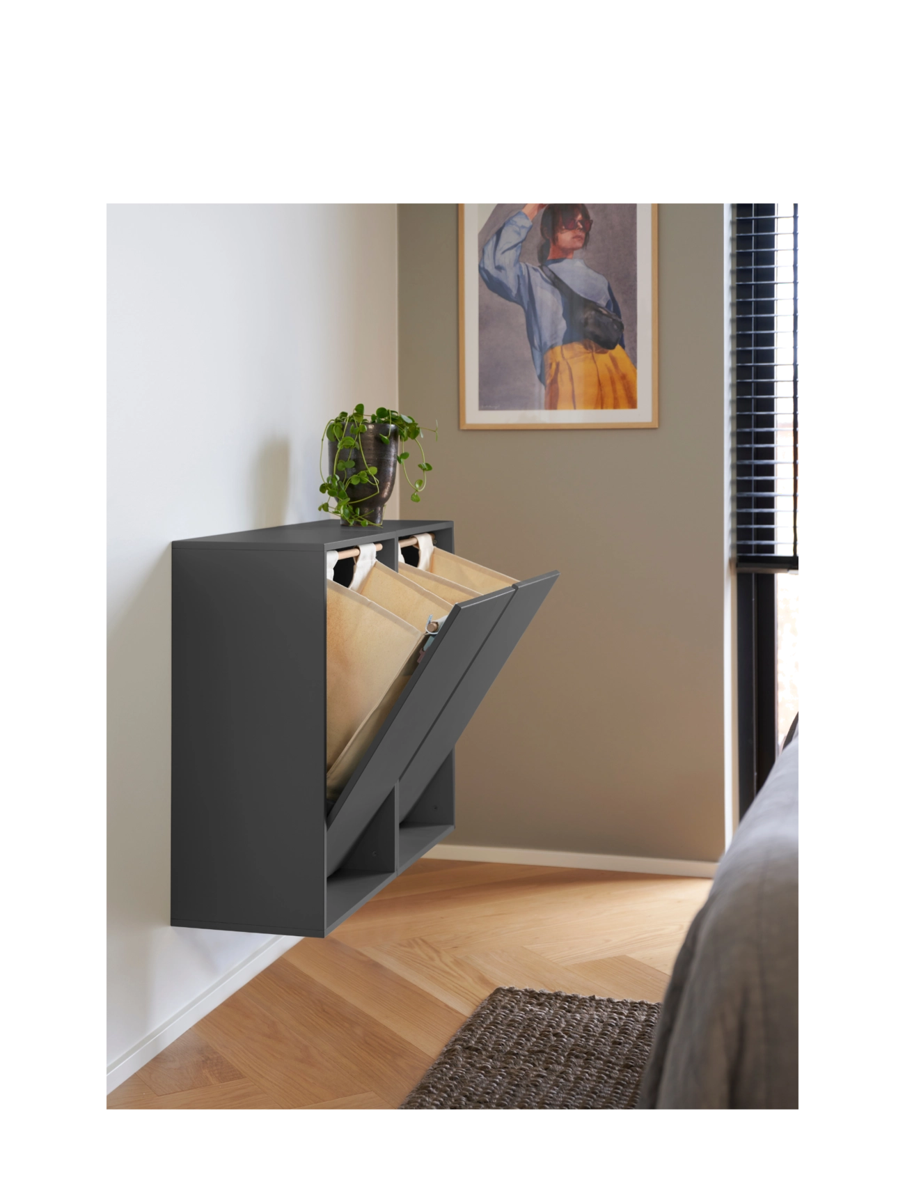 ReCollector - Smart väggmonterad tvättkorg - tvättkorgar - black raven - 3