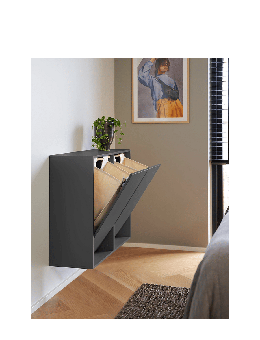 ReCollector - Smart wall-mounted laundry basket - wäschekörbe - black raven - 3