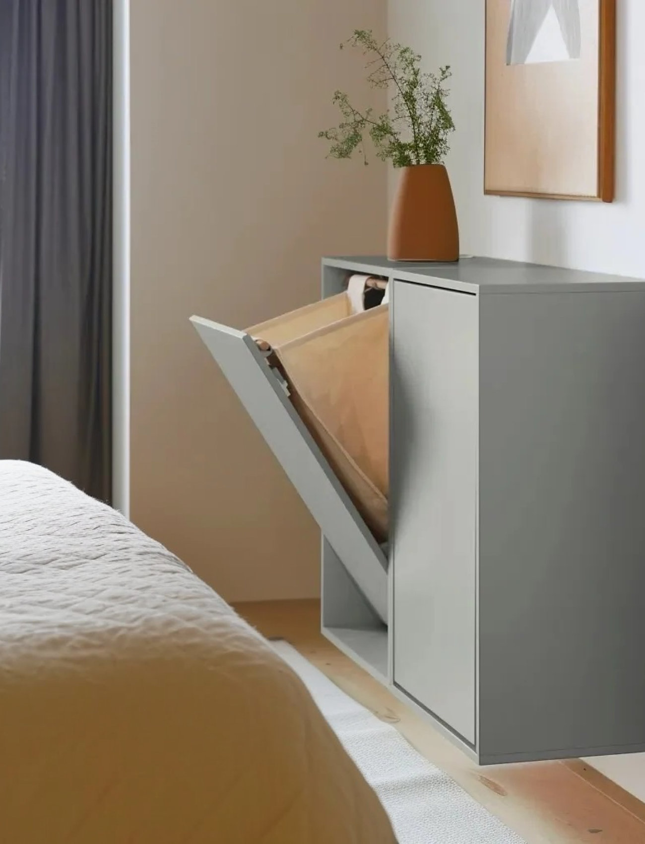 ReCollector - Smart wall-mounted laundry basket - iron blue - 1