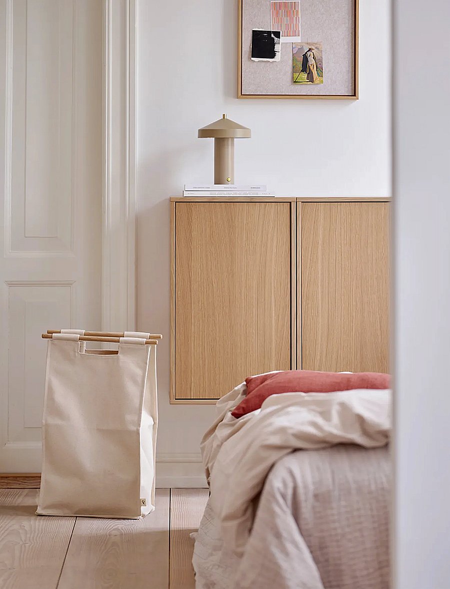 ReCollector - Smart wall-mounted laundry basket - pesukorvid - nordic oak - 0