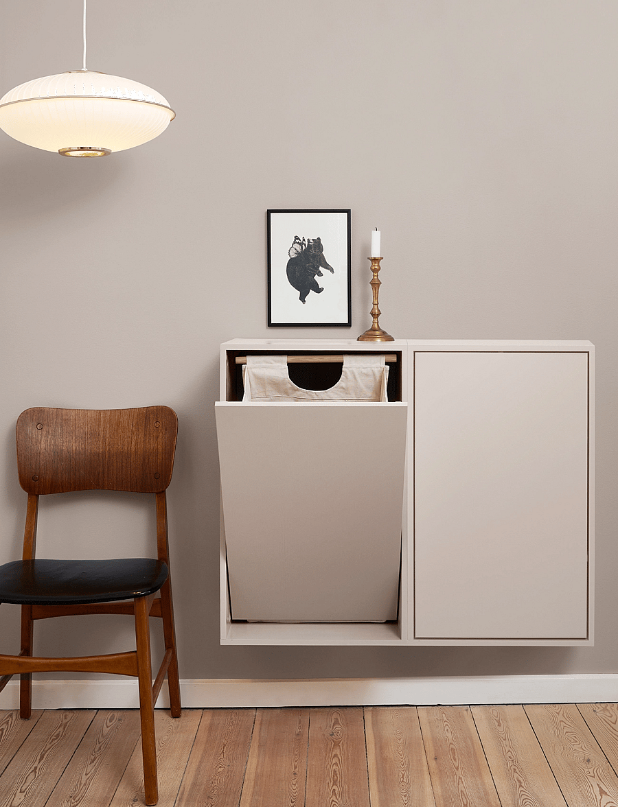 ReCollector - Smart wall-mounted laundry basket - pesukorvid - silver cloud grey - 4