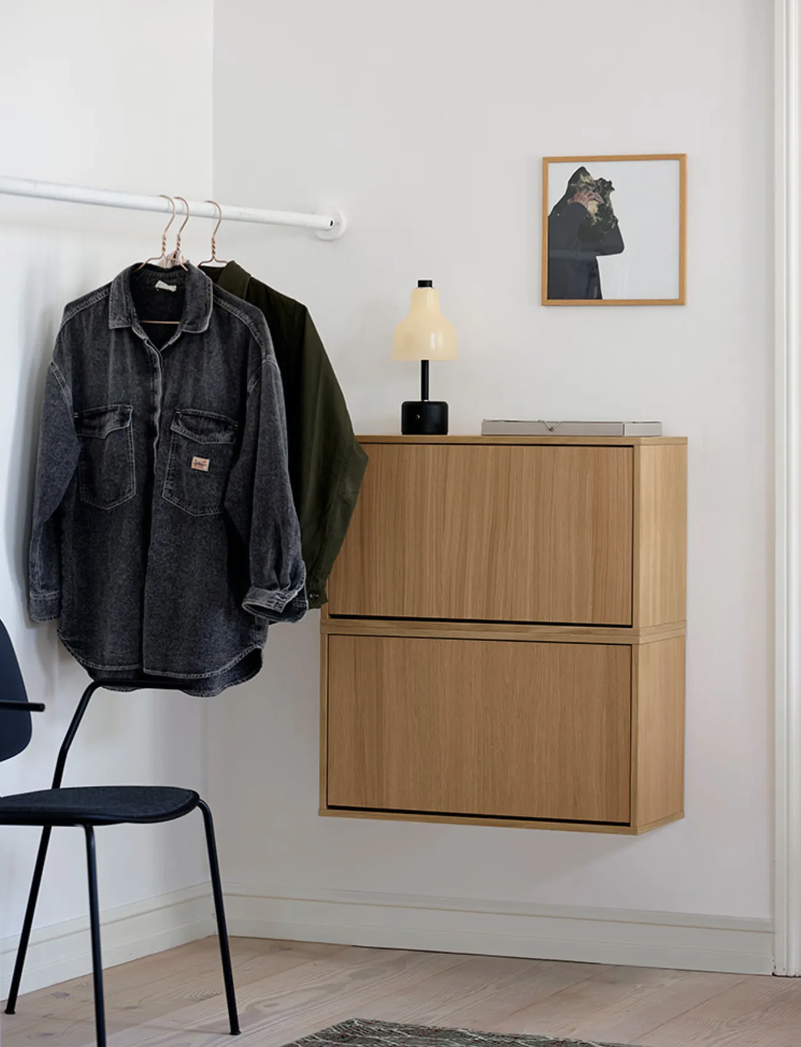 ReCollector - Elegant wall-mounted Shoe Box - skóhillur og skóbakkar - warm oak - 3
