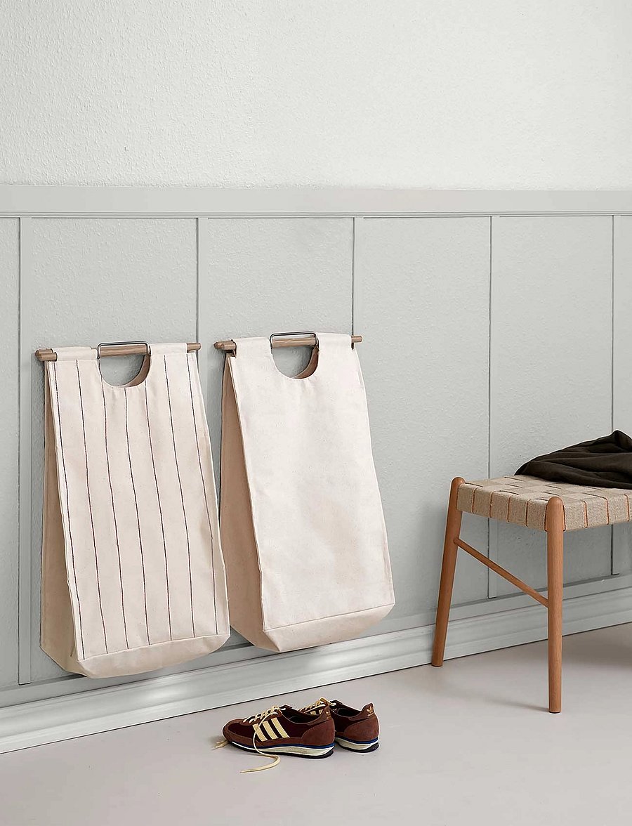 ReCollector - Stylish wall-mounted laundry bag - wäschekörbe - chestnut red - 4