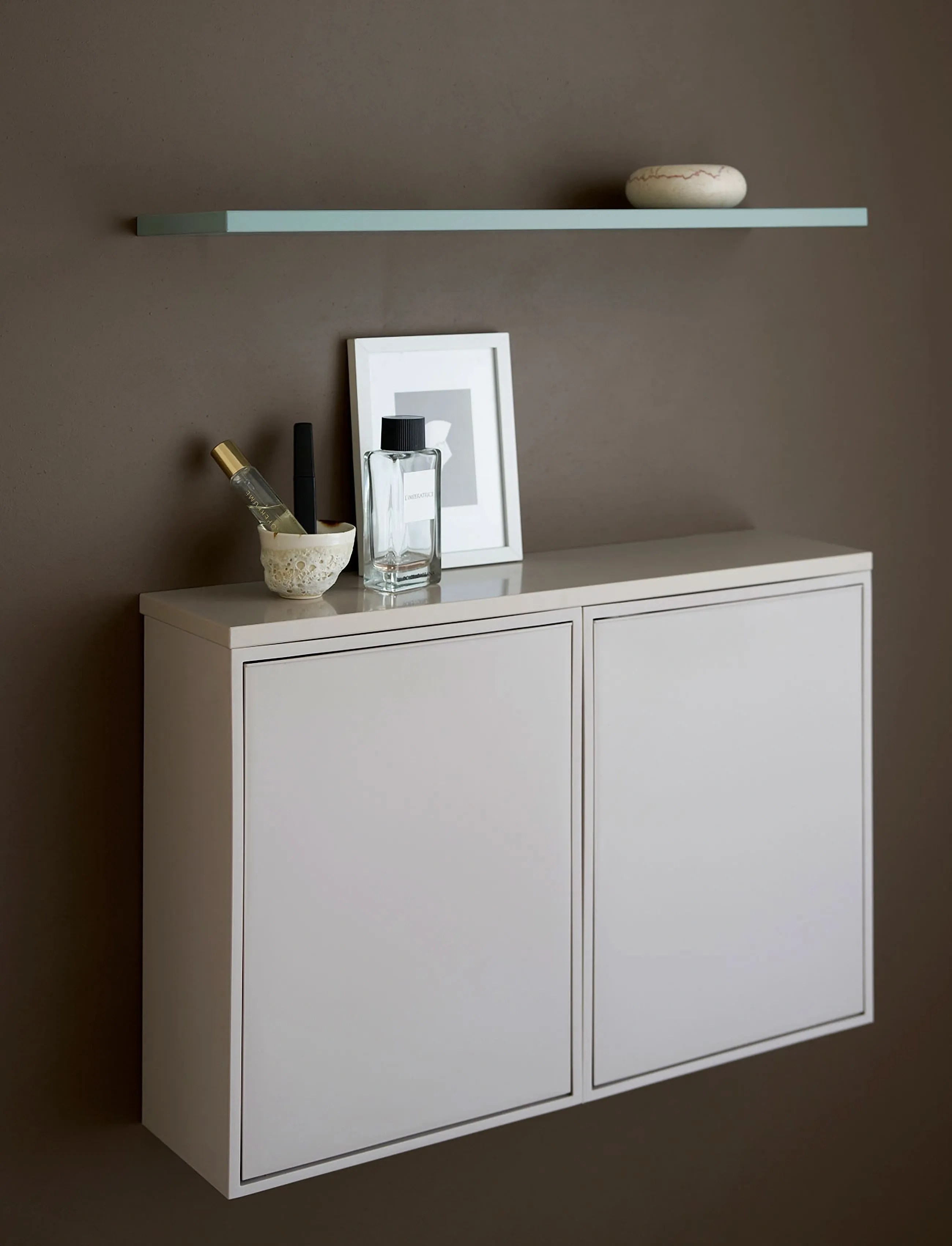 ReCollector Floating Edge Shelf Silver Cloud Grey, L60X W15X H1.5, Furniture, Beige - Shelves, Homeware