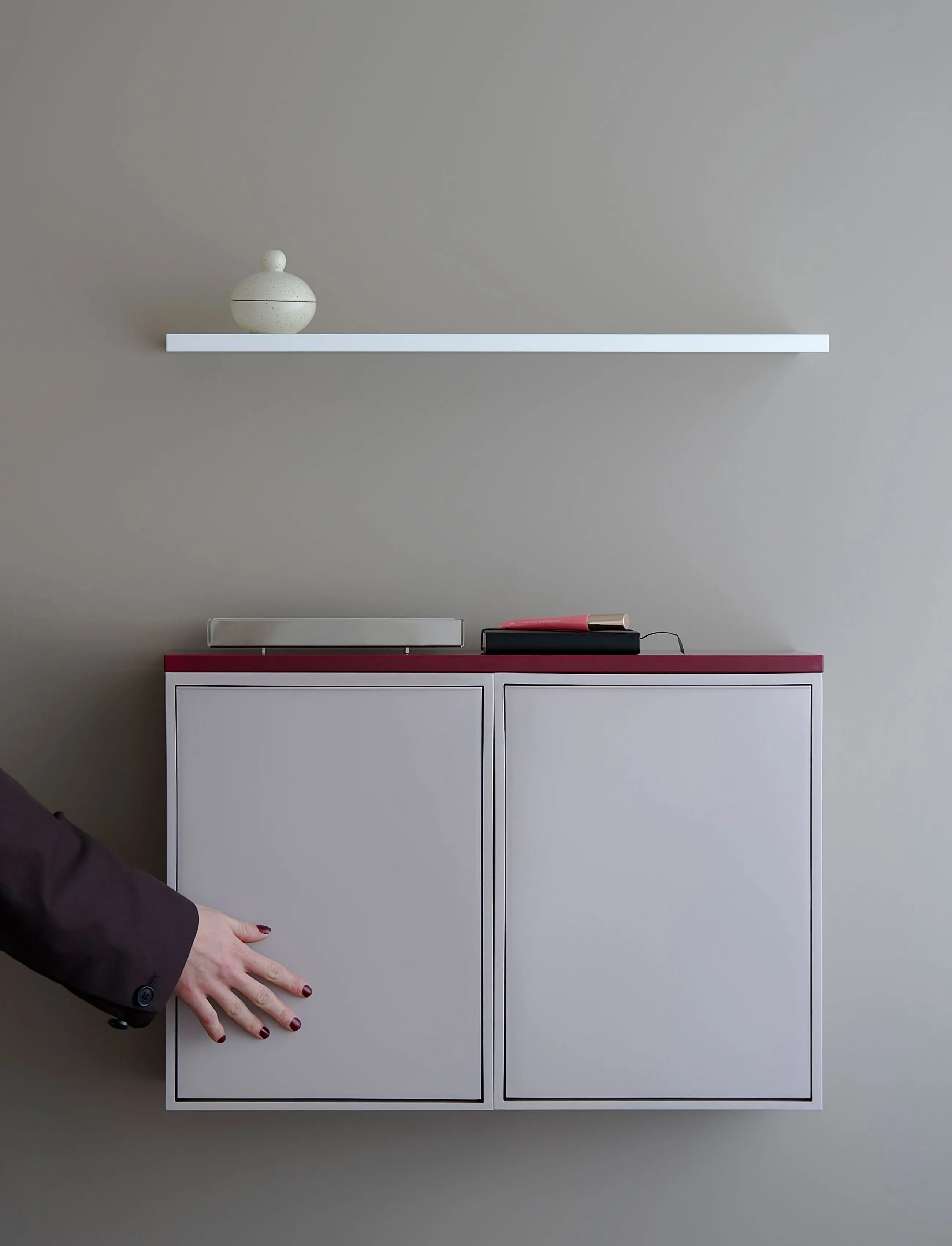 ReCollector Floating Edge Shelf Maroon, L60X W15X H1.5, Furniture, Burgunderrot - Shelves, Homeware