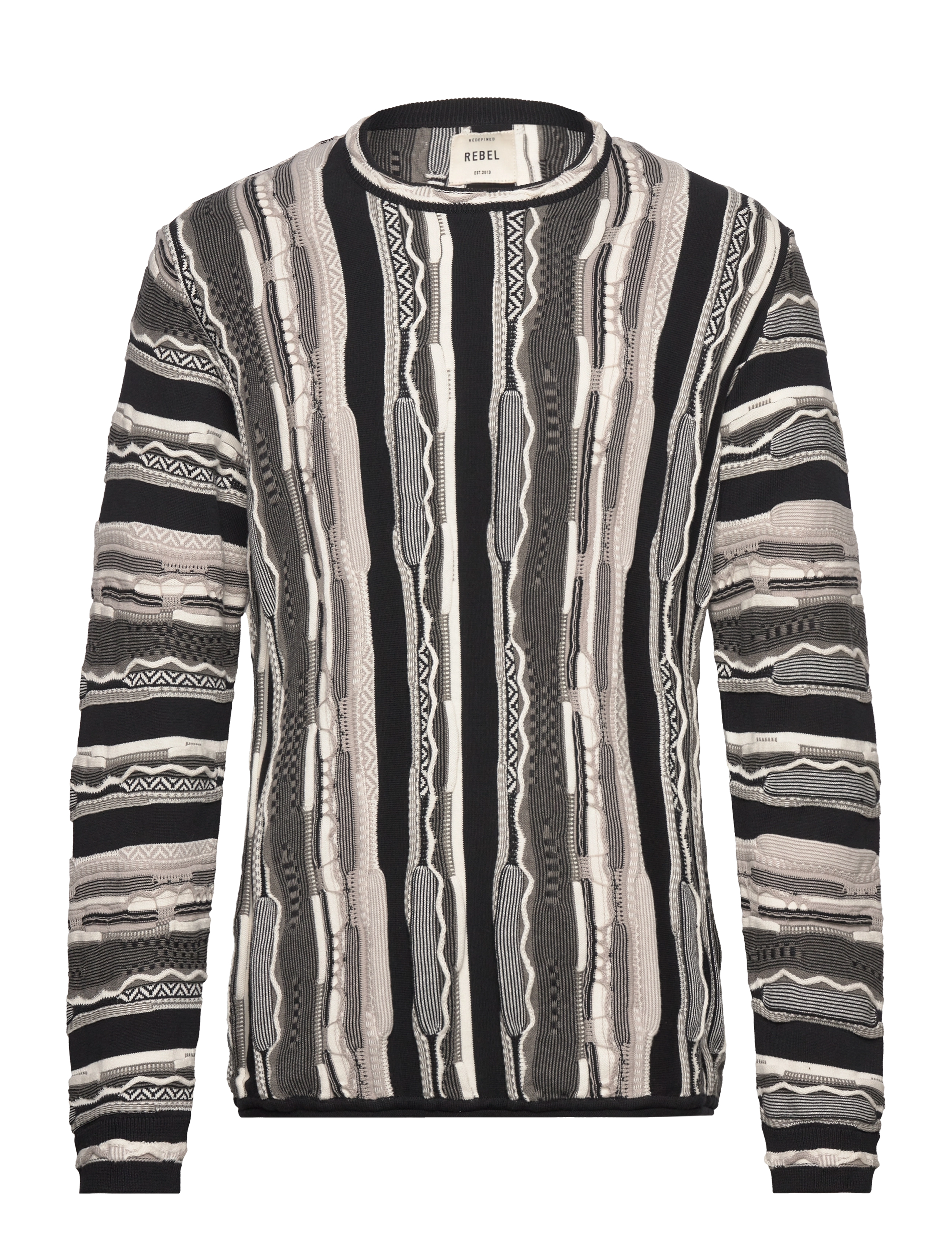 Redefined Rebel RRHernandes Knit REGULAR FIT - Redefined Rebel - BLACK/WHITE / black