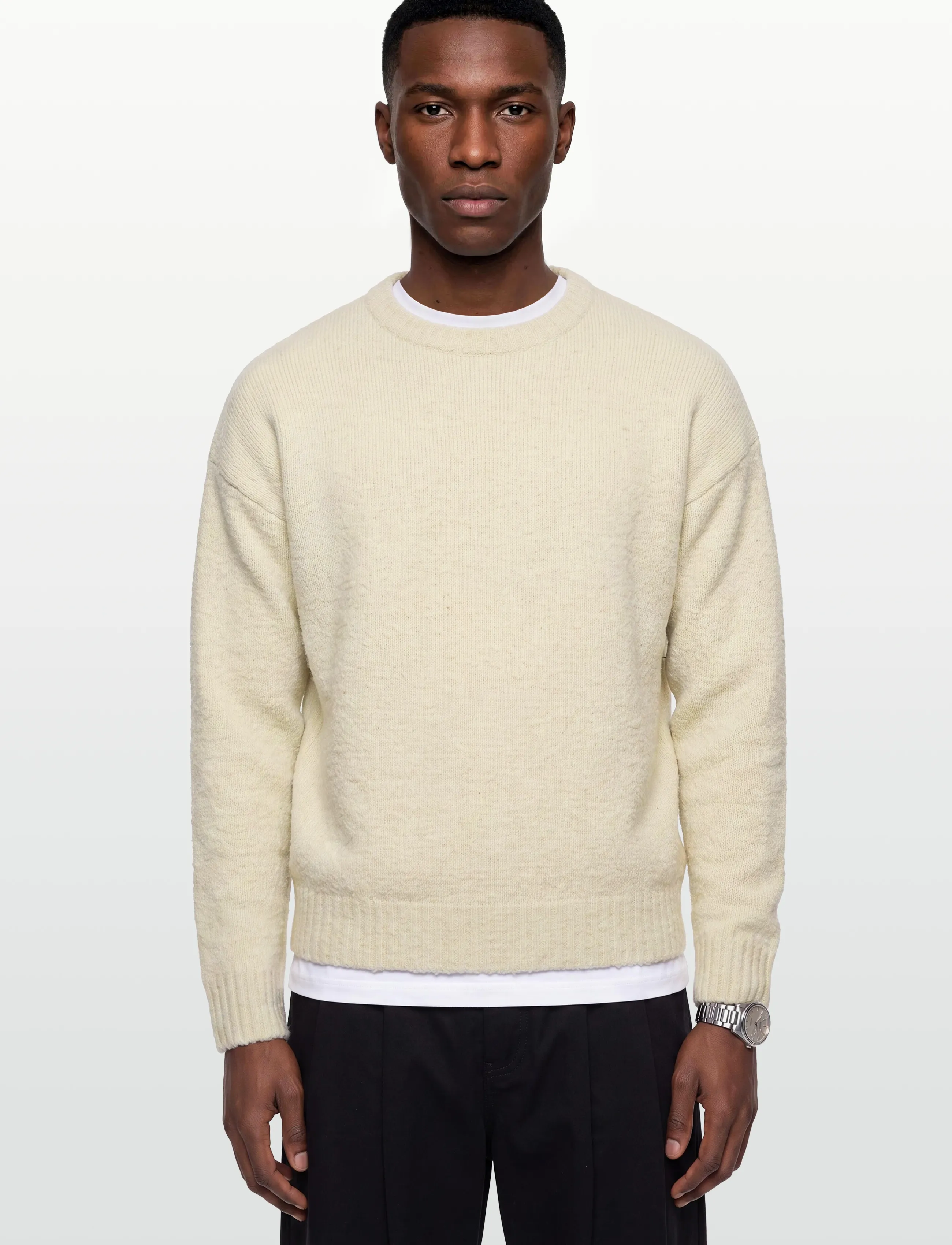 Redefined Rebel - RRMemphis Knit BOXY FIT - knitted round necks - ecru - 3