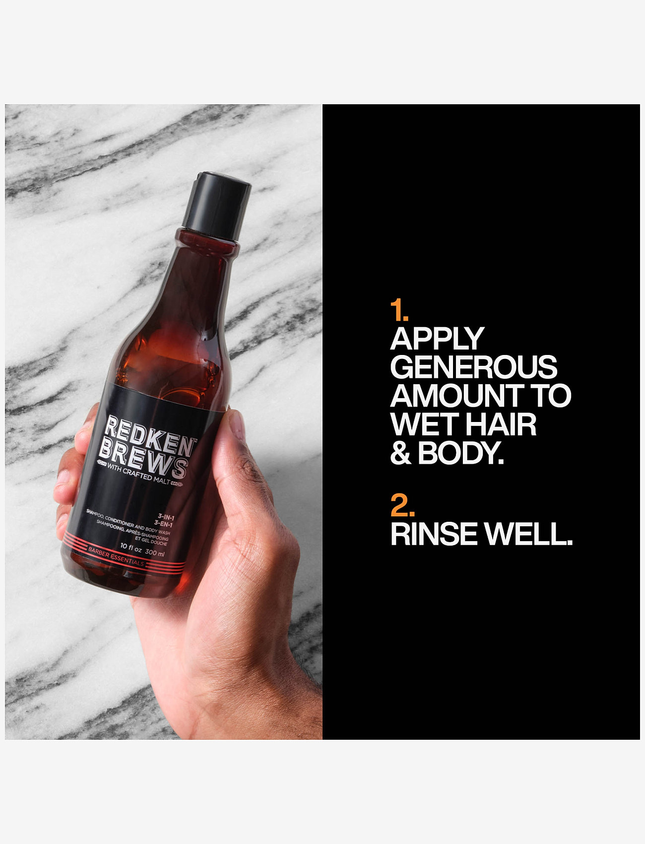 Redken - Redken Brews 3-in-1 Shampoo 300 ml - shampoo - clear - 3