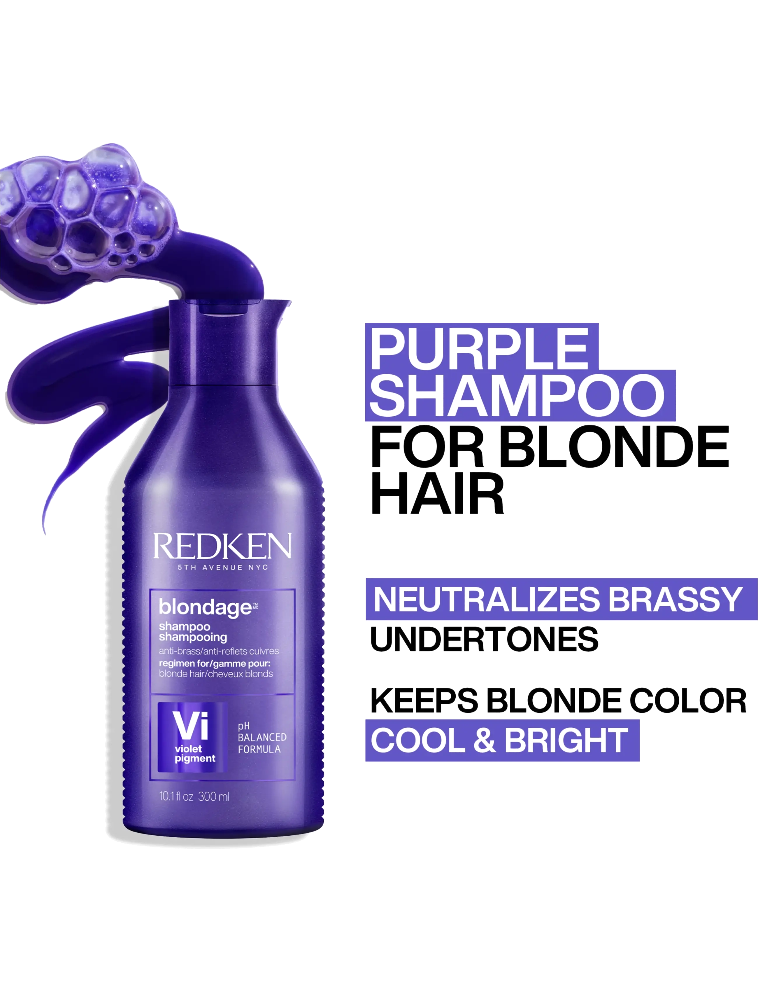 Redken - Redken Color Extend Blondage Shampoo 300 ml - hårvård - clear - 1