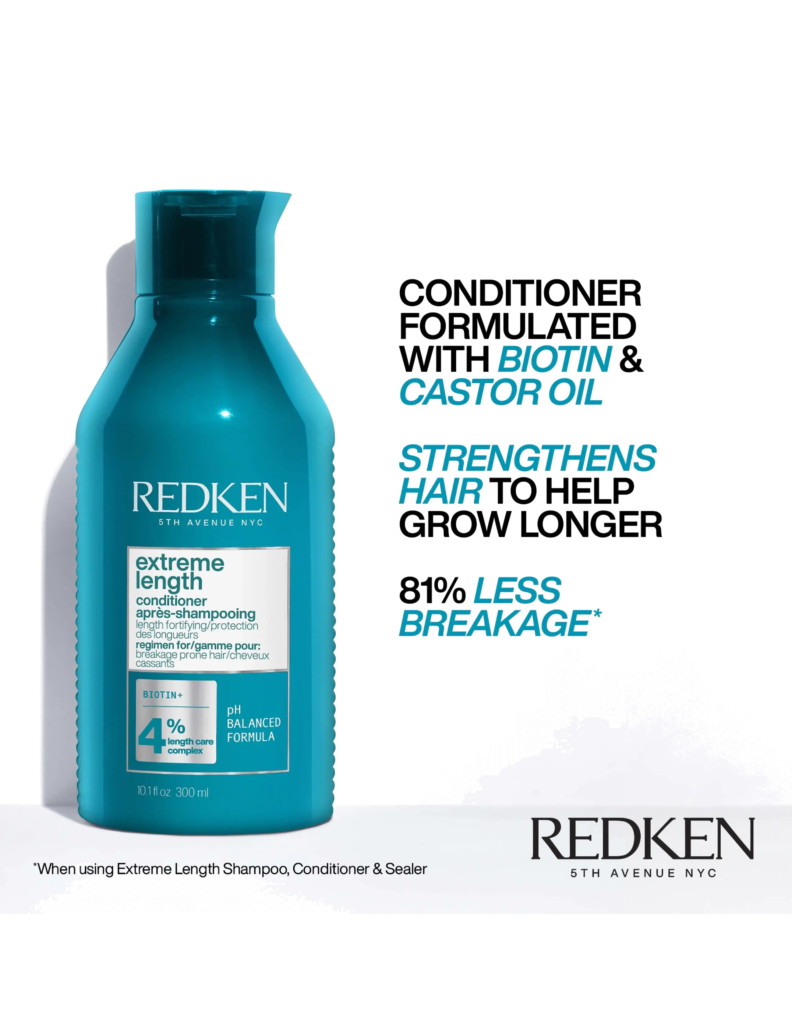 Redken - Redken Extreme Length Conditioner 300 ml - hårvård - clear - 1