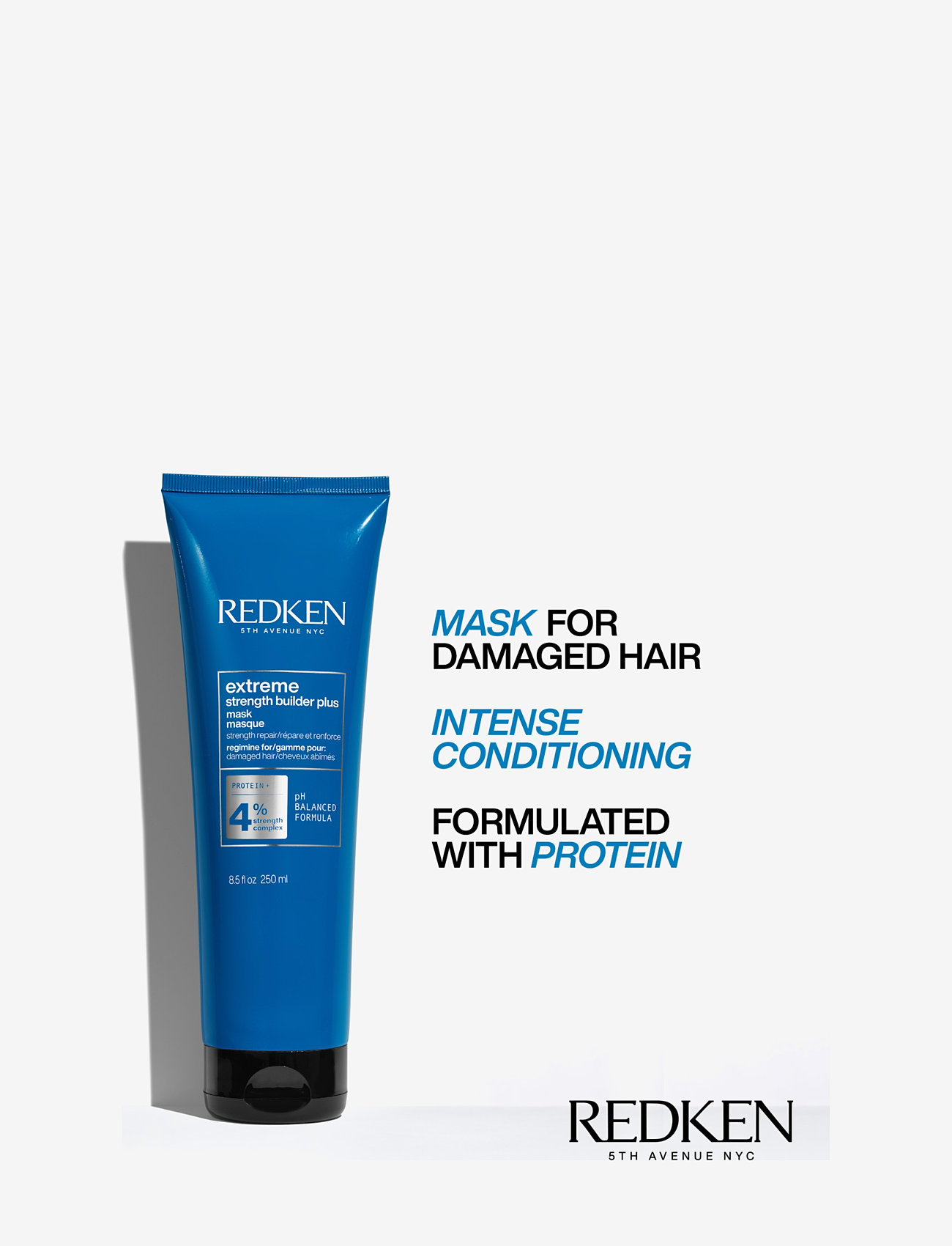 Redken - Redken Extreme Strength Builder Plus Mask 250ml - hårkur - clear - 4