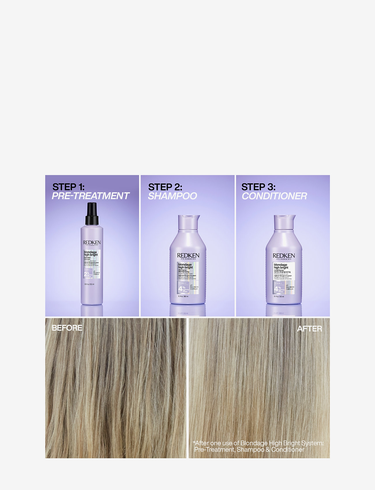 Redken - Redken Blondage High Bright Shampoo 300ml - shampoo - no colour - 4