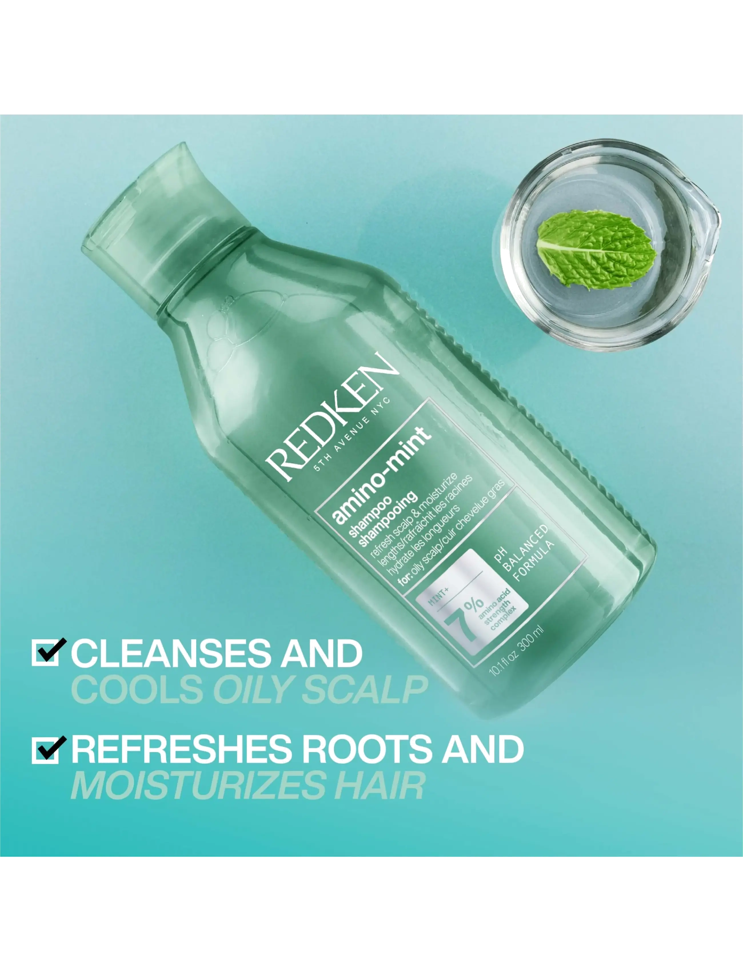 Redken - Redken Amino Mint Shampoo 300 ml - hårpleje - no colour - 1