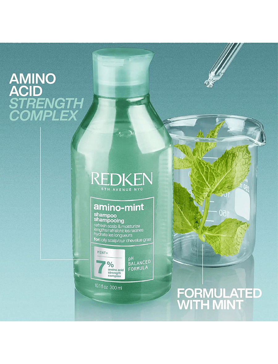 Redken - Redken Amino Mint Shampoo 300 ml - shampoo - no colour - 3