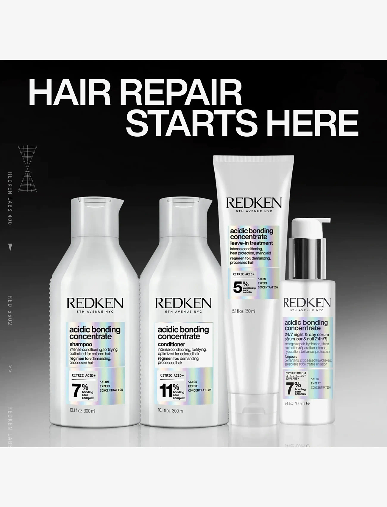 Redken - Redken Acidic Bonding Concentrate Shampoo 500ml - laveste priser - clear - 4