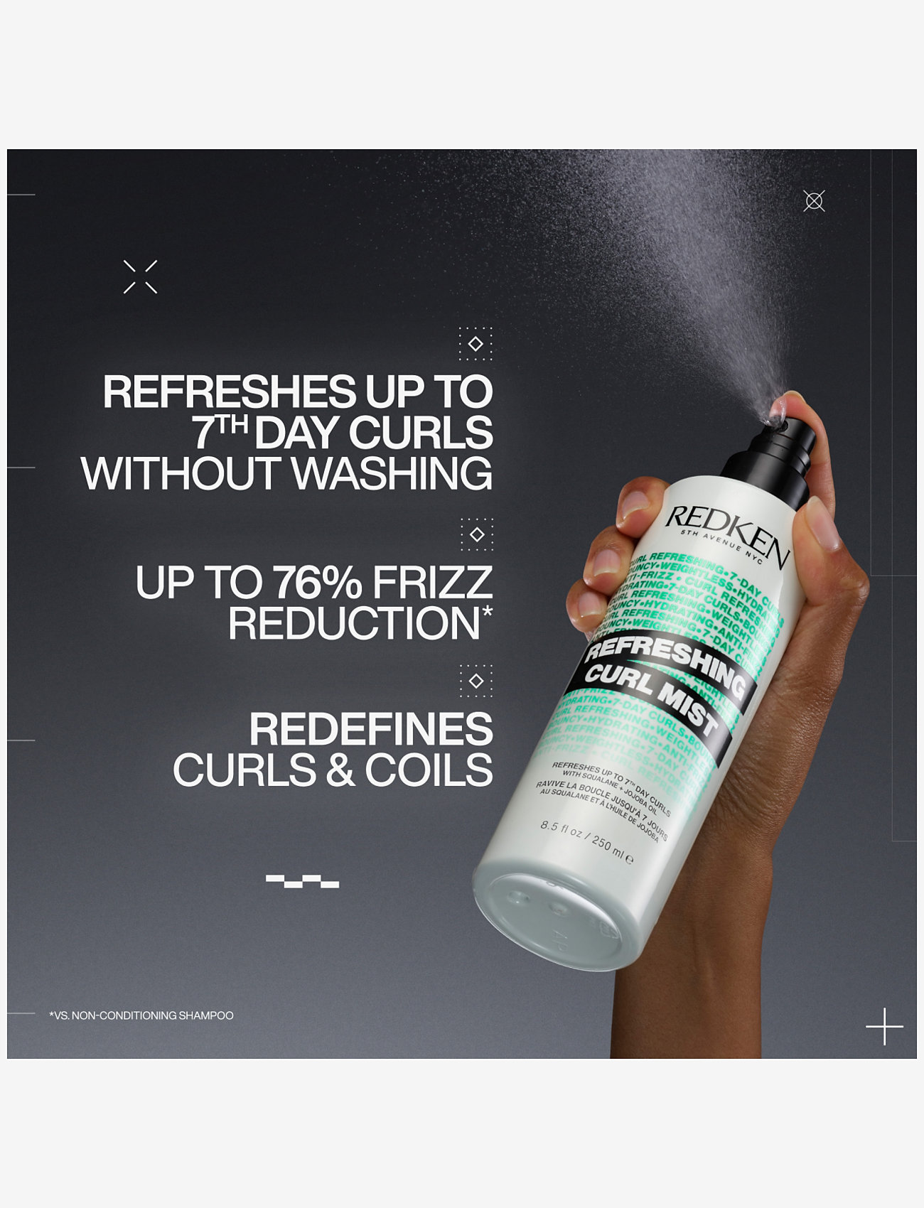 Redken - Redken Refreshing Curl Mist 250 ml - hair mist - no color - 2