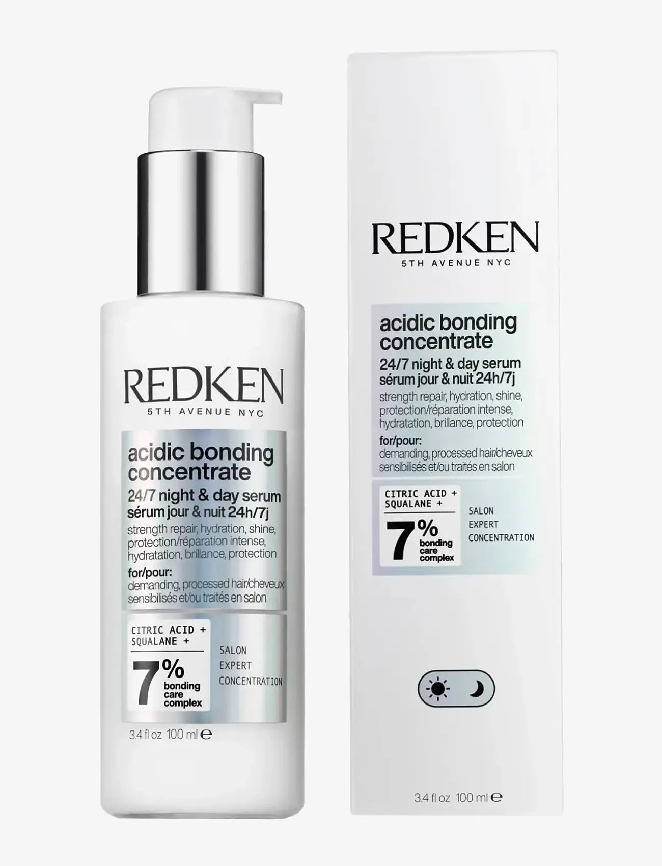 Redken - Redken Acidic Bonding Concentrate 24/7 Night & Day Serum 100 ml - hårkure - clear - 1