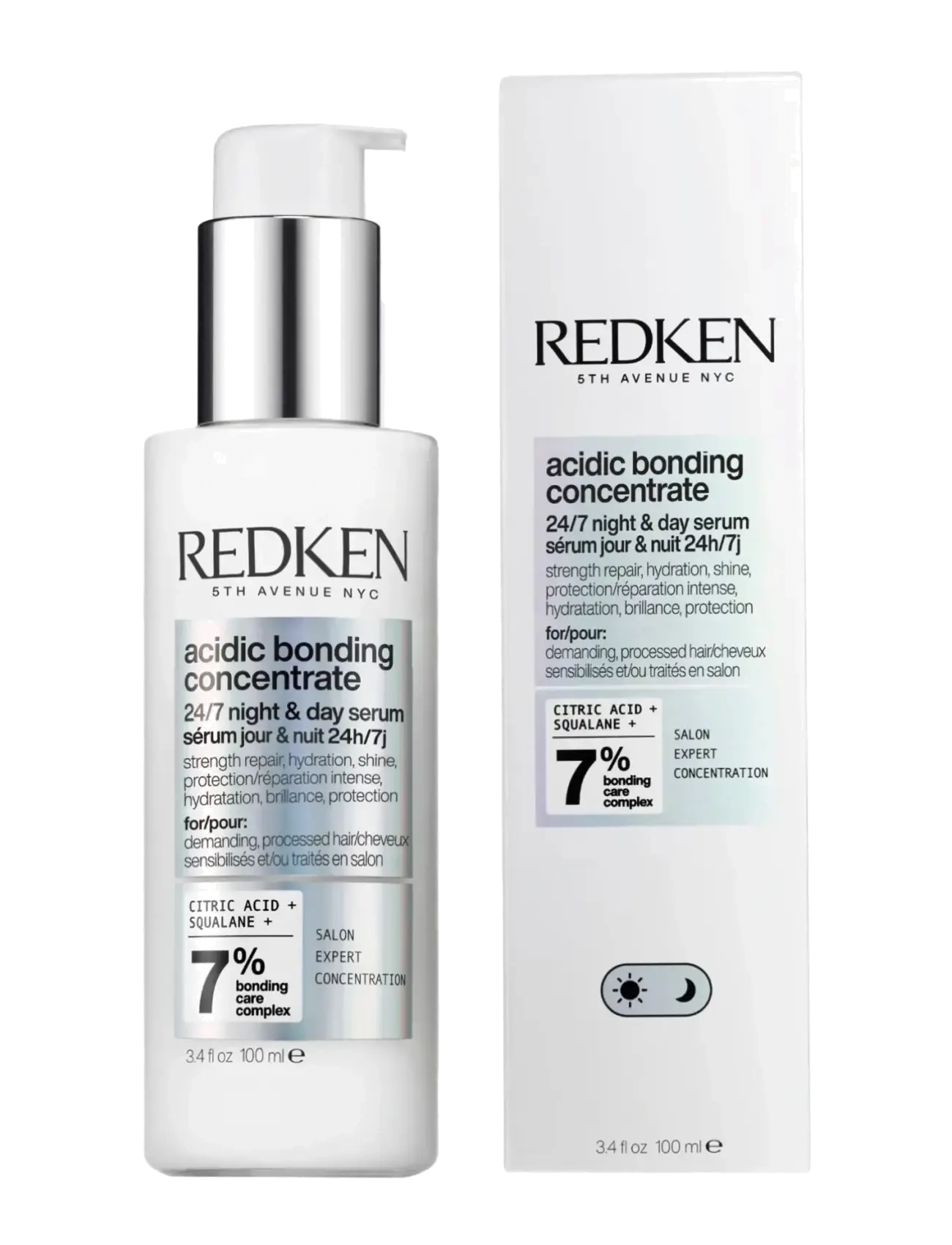 Redken - Redken Acidic Bonding Concentrate 24/7 Night & Day Serum 100 ml - meðferðir - clear - 1
