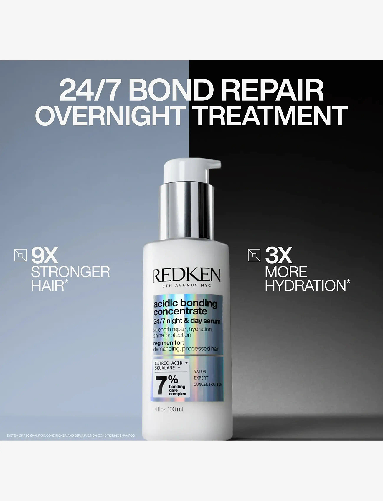 Redken - Redken Acidic Bonding Concentrate 24/7 Night & Day Serum 100 ml - hårkure - clear - 2