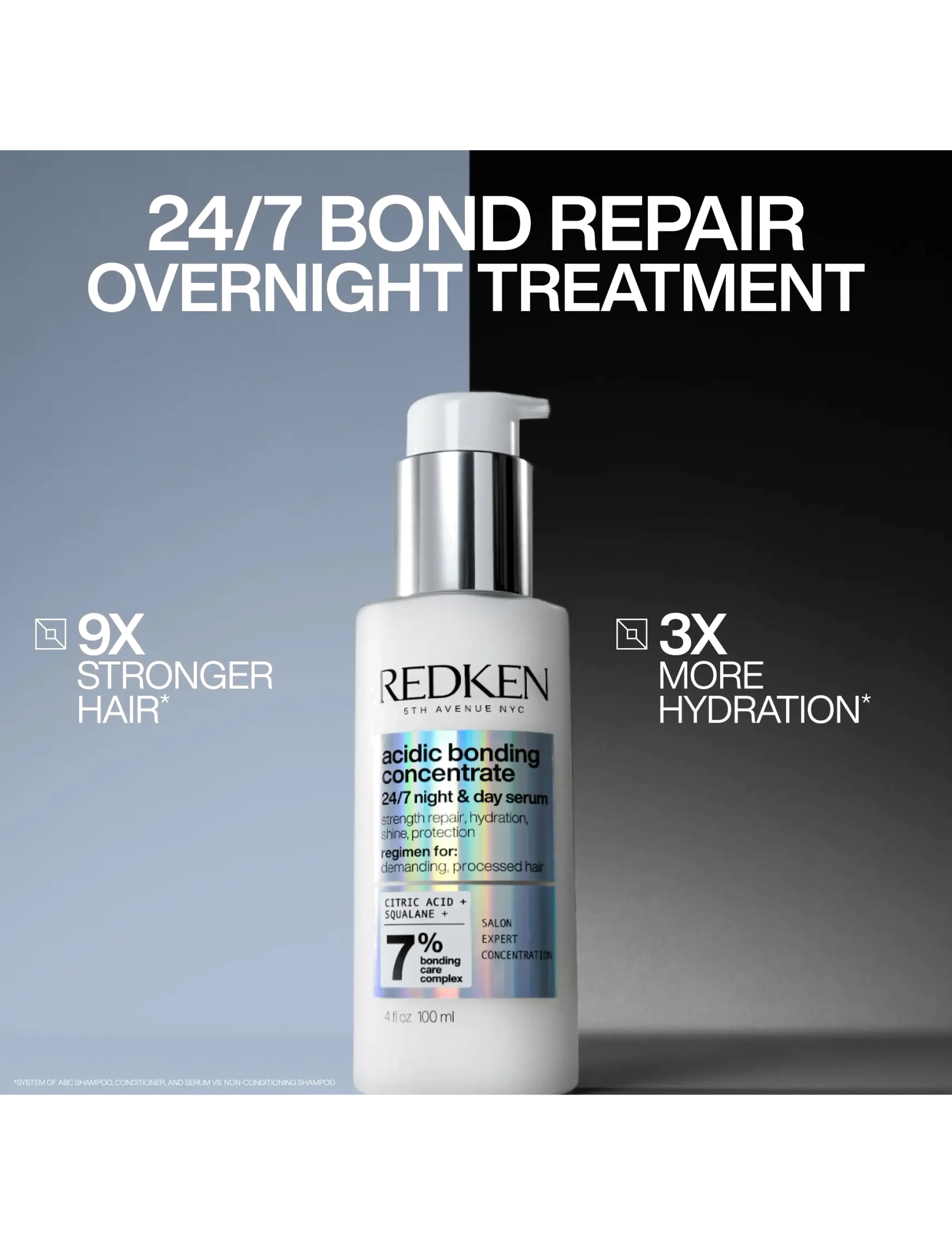 Redken - Redken Acidic Bonding Concentrate 24/7 Night & Day Serum 100 ml - meðferðir - clear - 2