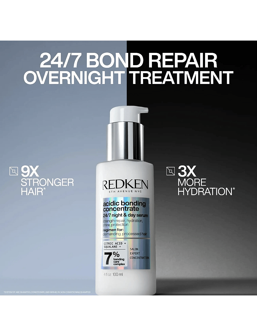 Redken - Redken Acidic Bonding Concentrate 24/7 Night & Day Serum 100 ml - hiusten tehohoidot - clear - 2