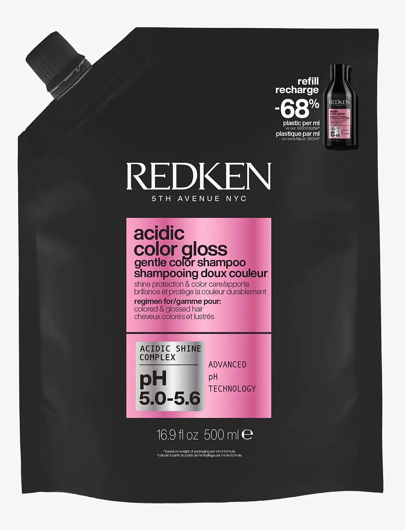 Redken - Redken Acidic Color Gloss Shampoo Refill 500ML - refill til hårpleje - clear - 0