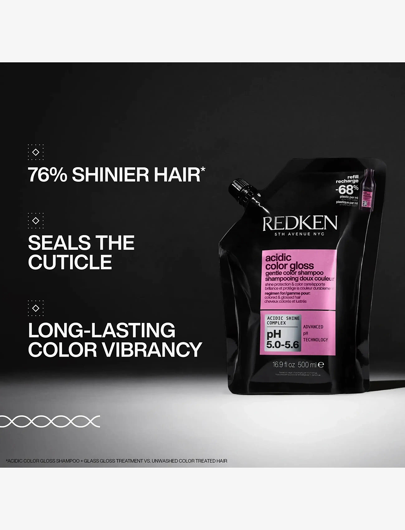 Redken - Redken Acidic Color Gloss Shampoo Refill 500ML - refill til hårpleje - clear - 1