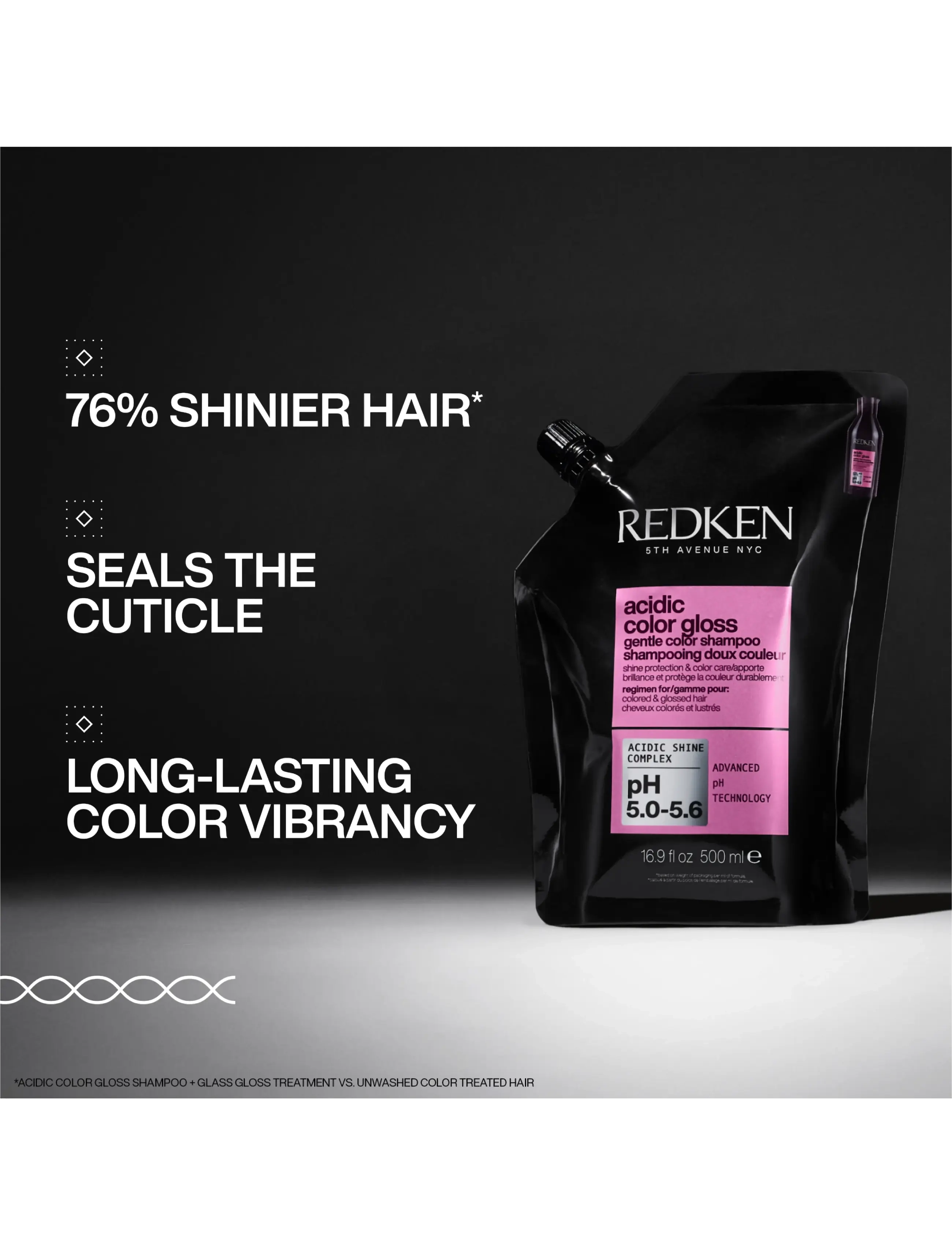 Redken - Redken Acidic Color Gloss Shampoo Refill 500 ml - hårpleie refills - clear - 1