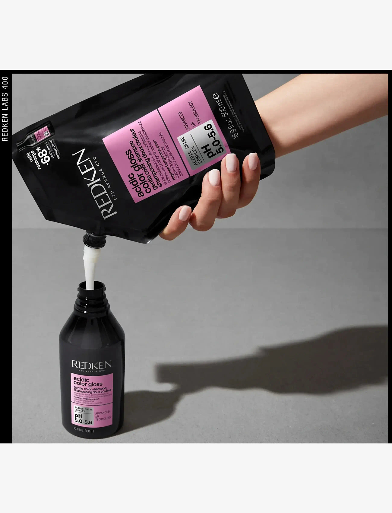 Redken - Redken Acidic Color Gloss Shampoo Refill 500ML - refill til hårpleje - clear - 3