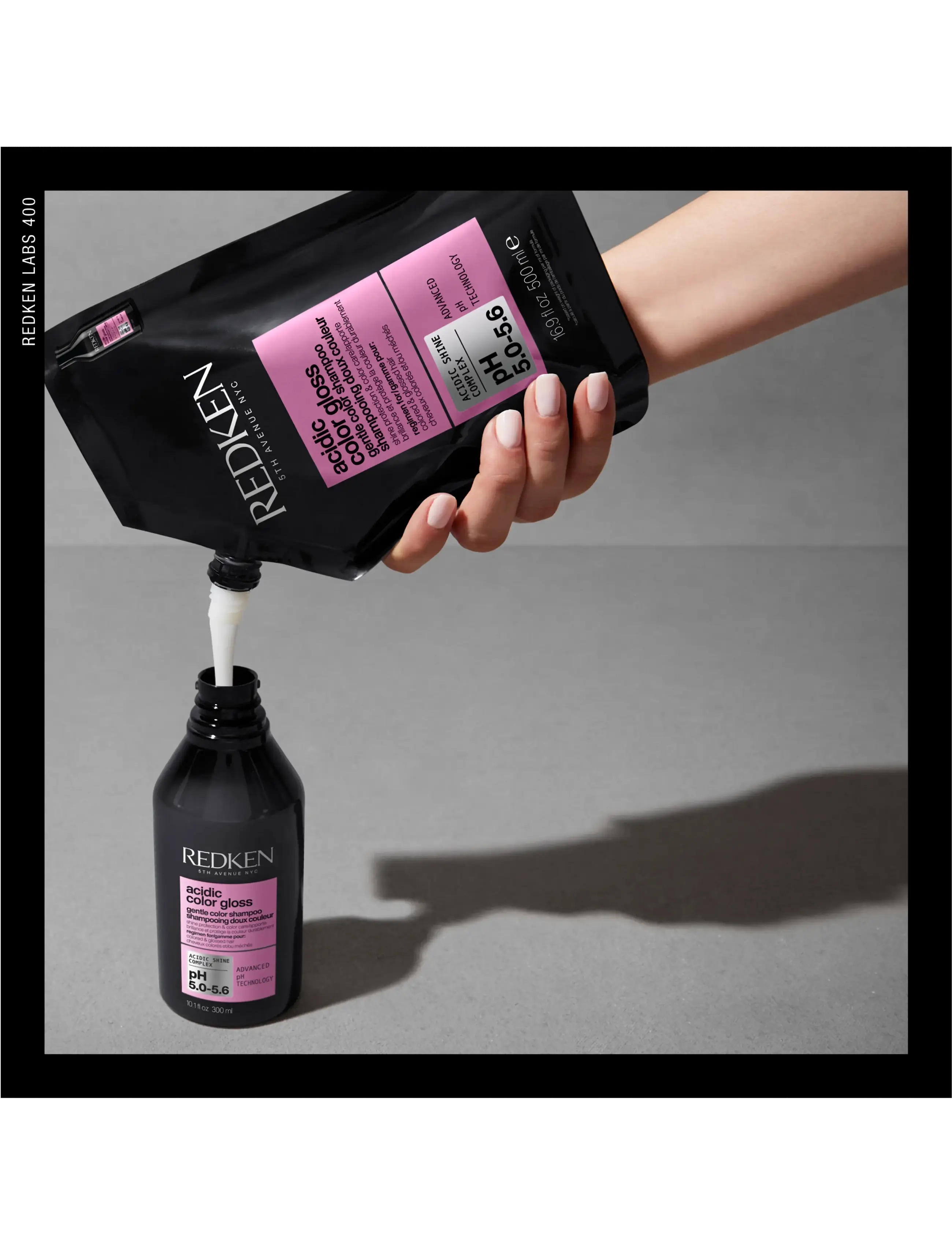 Redken - Redken Acidic Color Gloss Shampoo Refill 500 ml - hårpleie refills - clear - 3