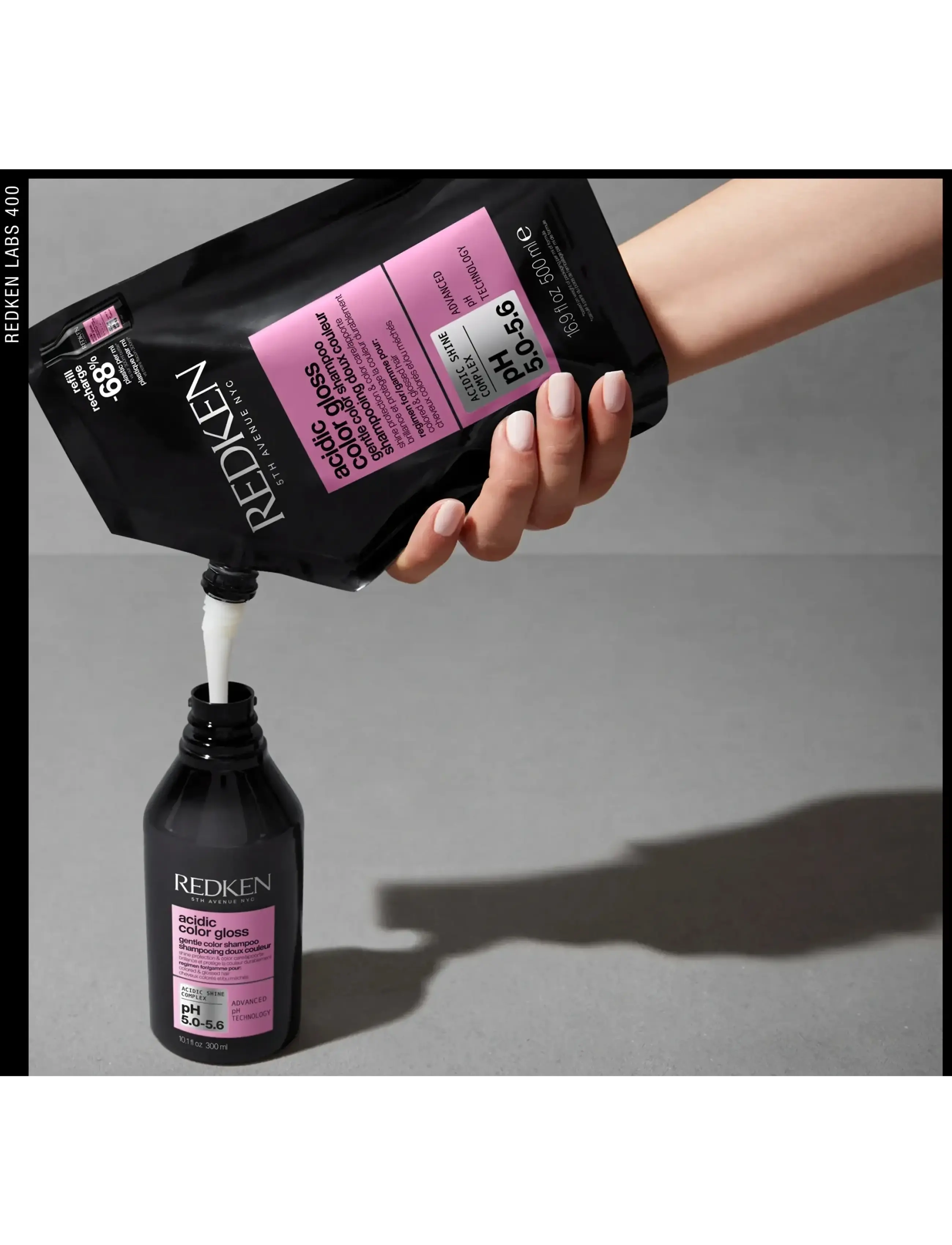Redken - Redken Acidic Color Gloss Shampoo Refill 500ML - hårvård refill - clear - 3