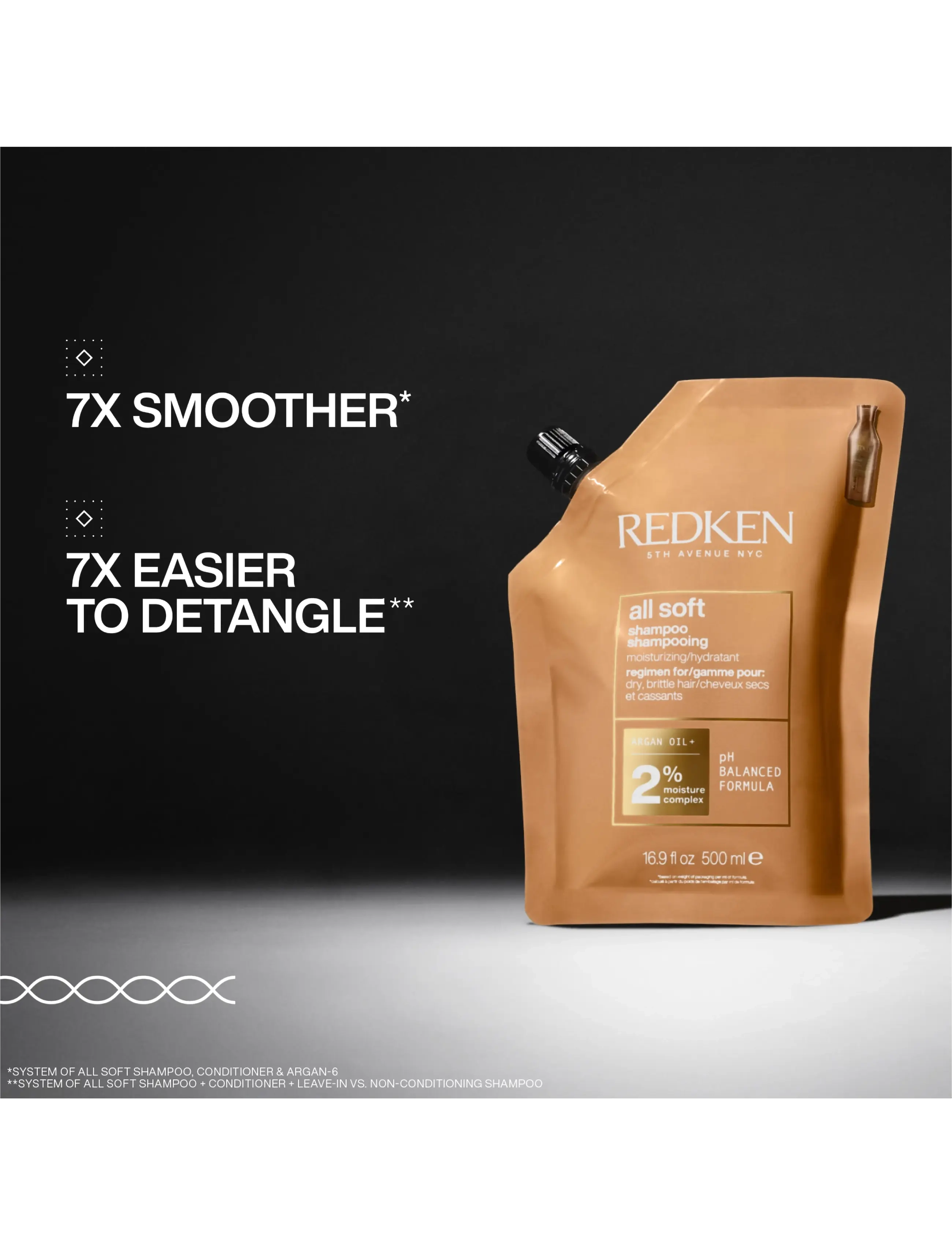 Redken - Redken All Soft Shampoo Refill 500 ml - hårvård - clear - 1