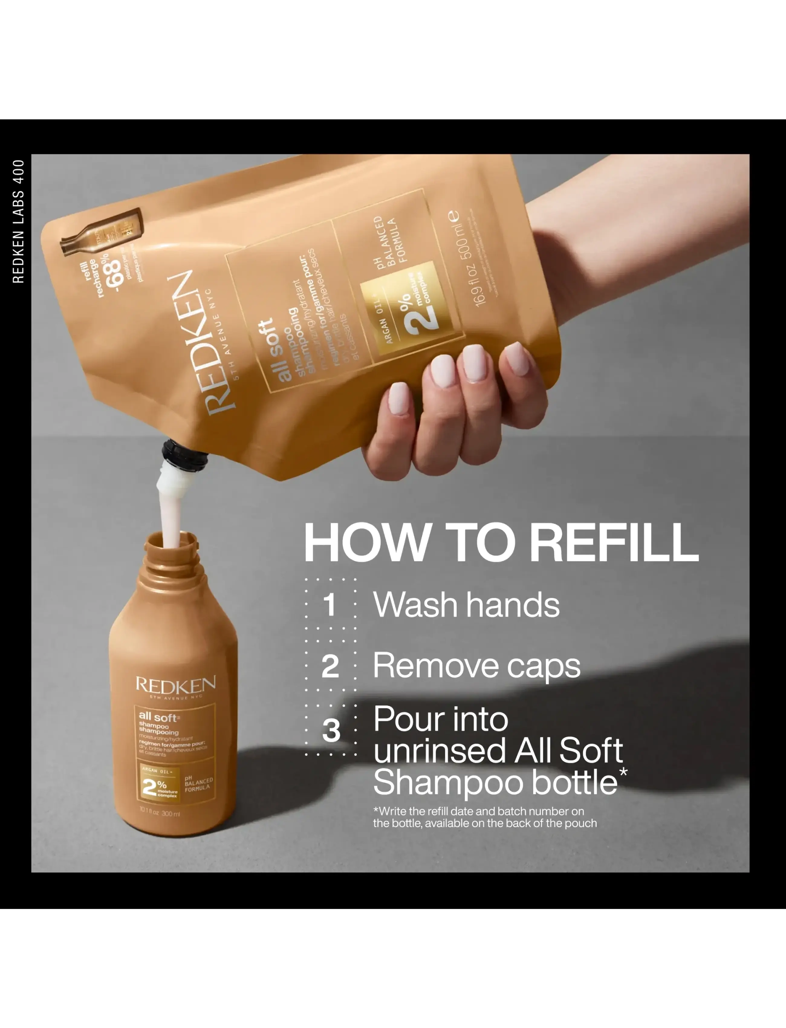 Redken - Redken All Soft Shampoo Refill 500ML - alhaisimmat hinnat - clear - 2