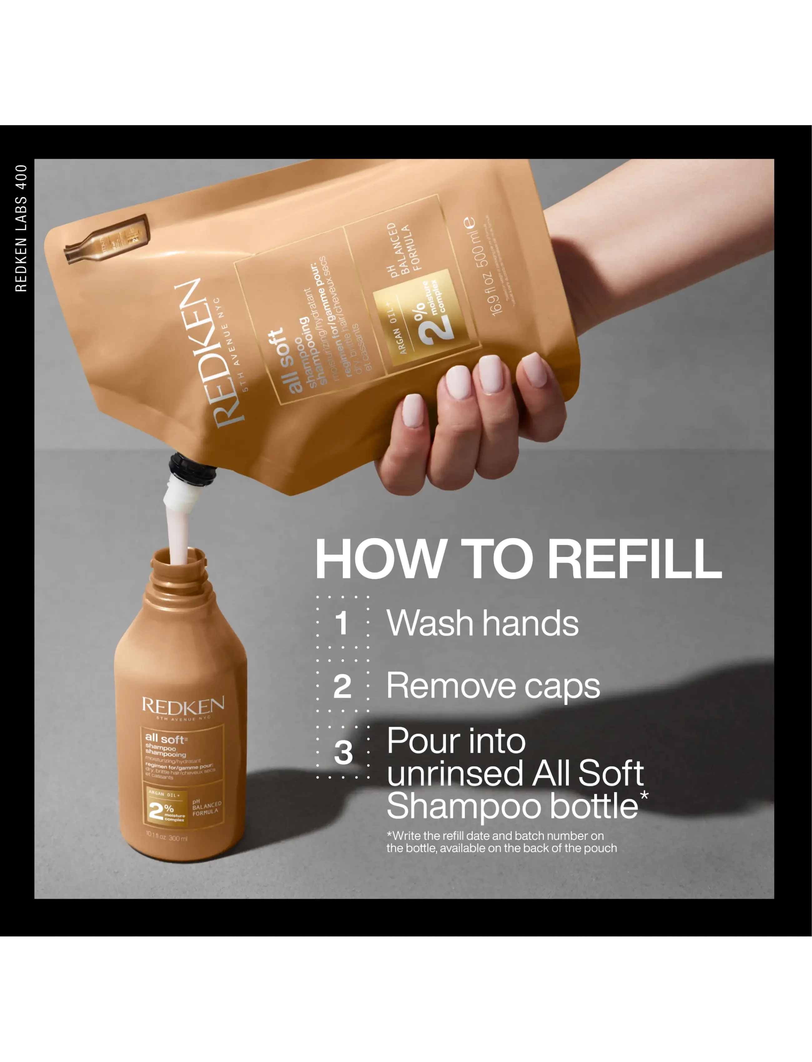 Redken - Redken All Soft Shampoo Refill 500 ml - hårvård - clear - 3