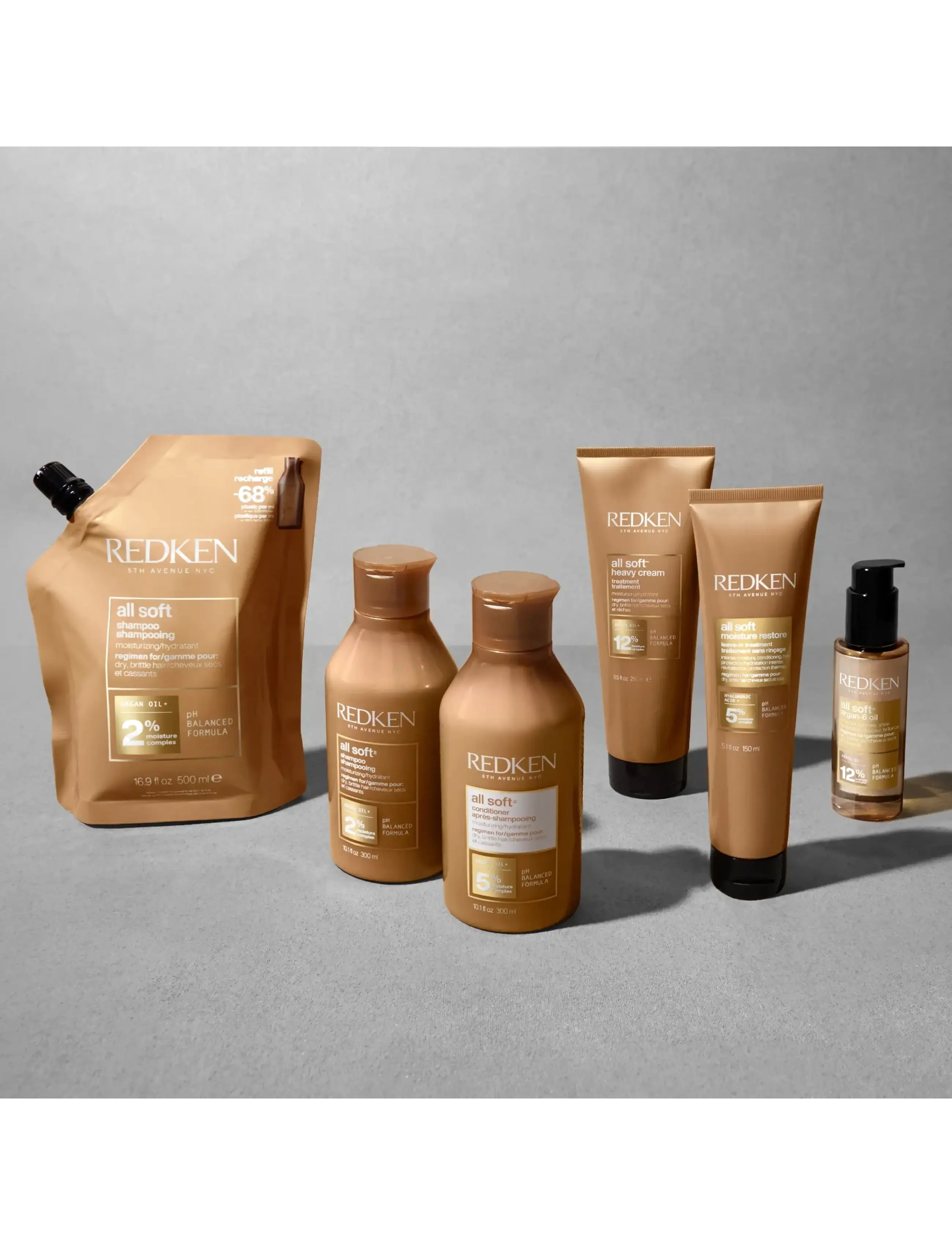 Redken - Redken All Soft Shampoo Refill 500ML - alhaisimmat hinnat - clear - 4
