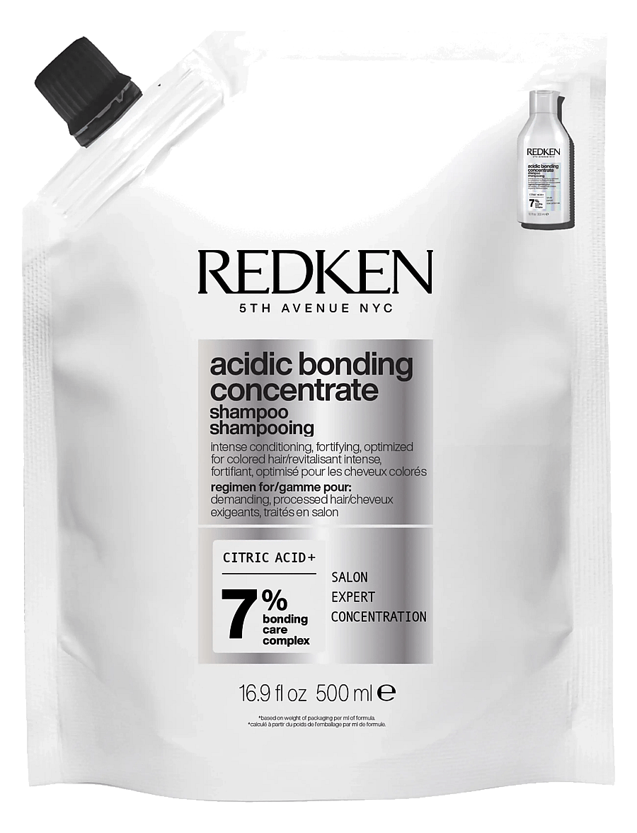 Redken - Redken Acidic Bonding Concentrate Shampoo Refill 500 ml - hårvård refill - clear - 1