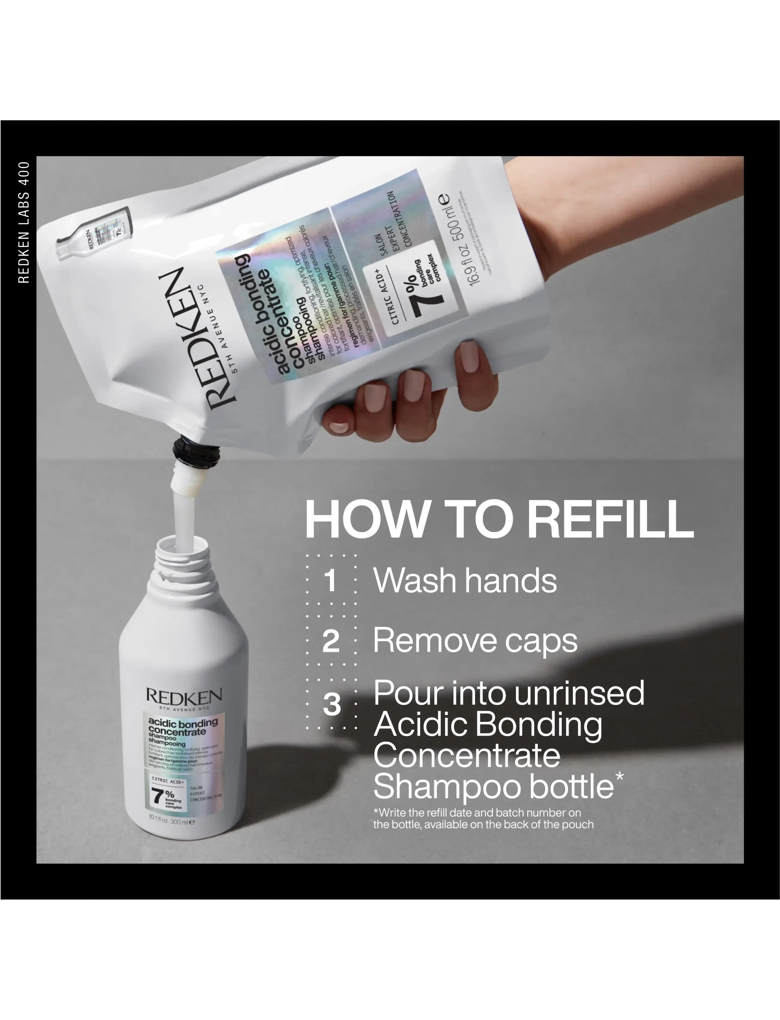 Redken - Redken Acidic Bonding Concentrate Shampoo Refill 500 ml - hårvård - clear - 5