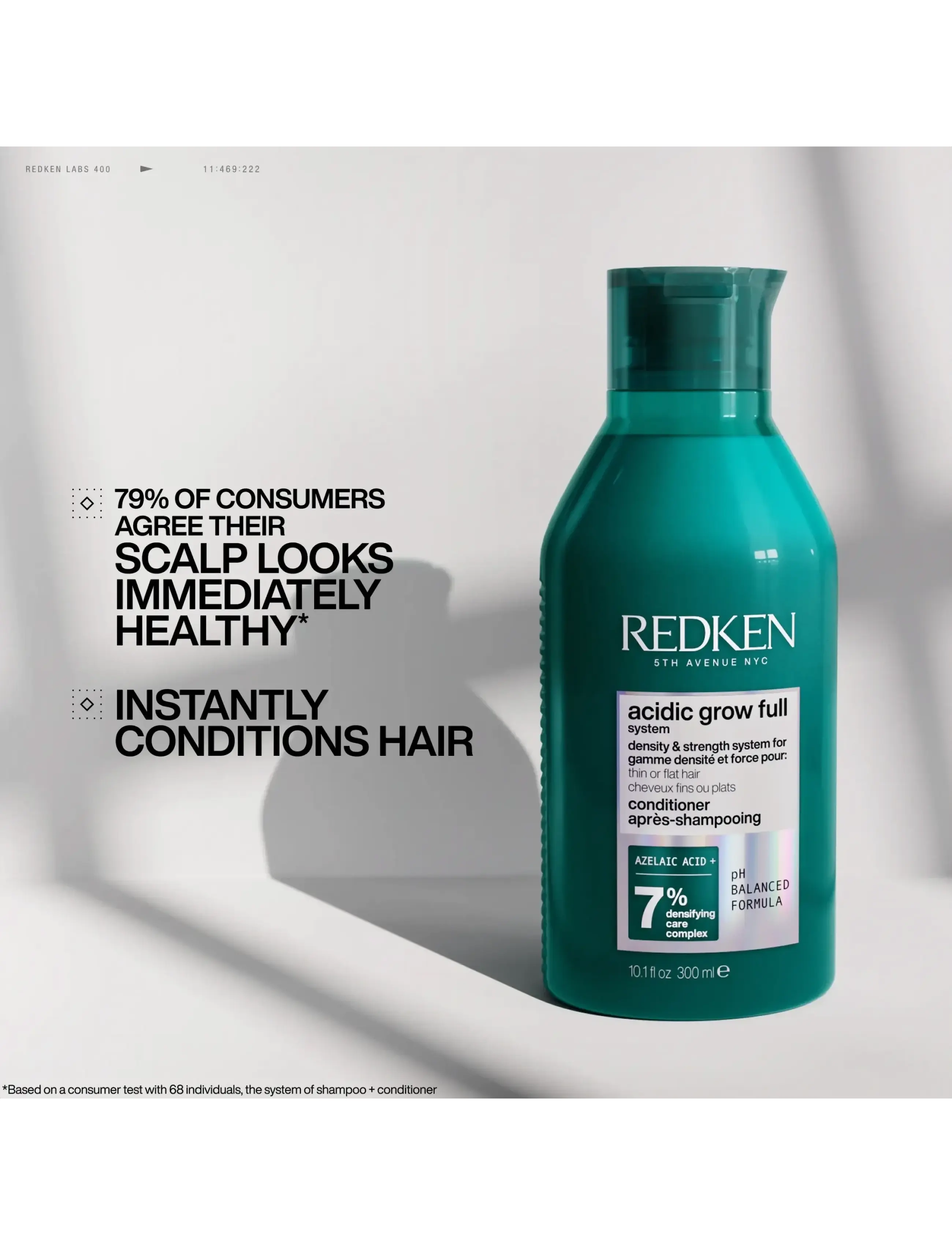 Redken - Redken Acidic grow Full System Densifying Conditioner for Thin Hair 300 ml - hárnæring - clear - 1