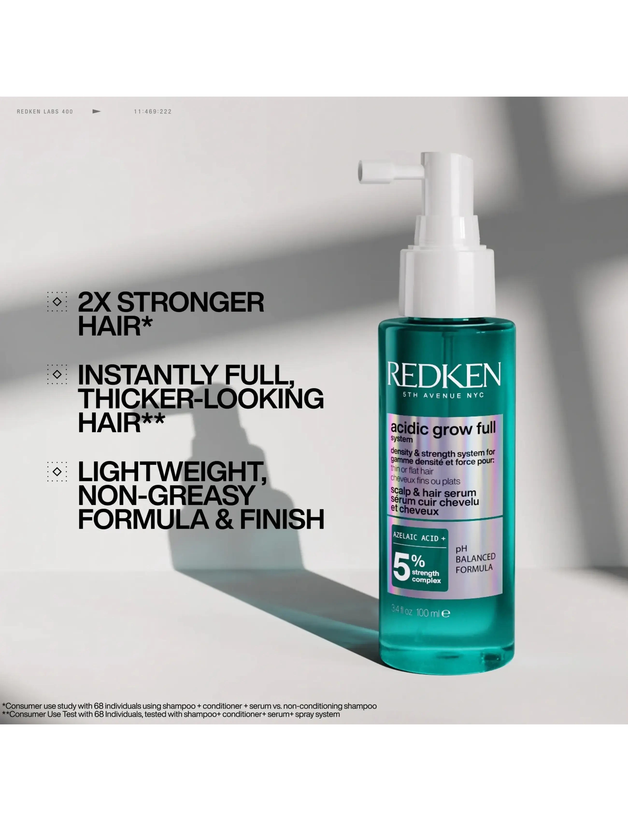 Redken - Redken Acidic grow Full System Scalp & Hair Serum for Thin or Flat Hair 100 ml - scalp treatment - clear - 1