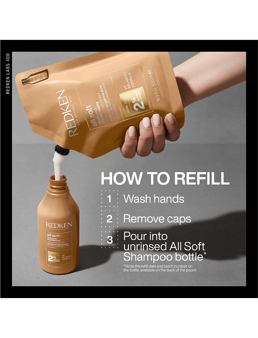 Redken - Redken All Soft Shampoo - shampoo - clear - 3