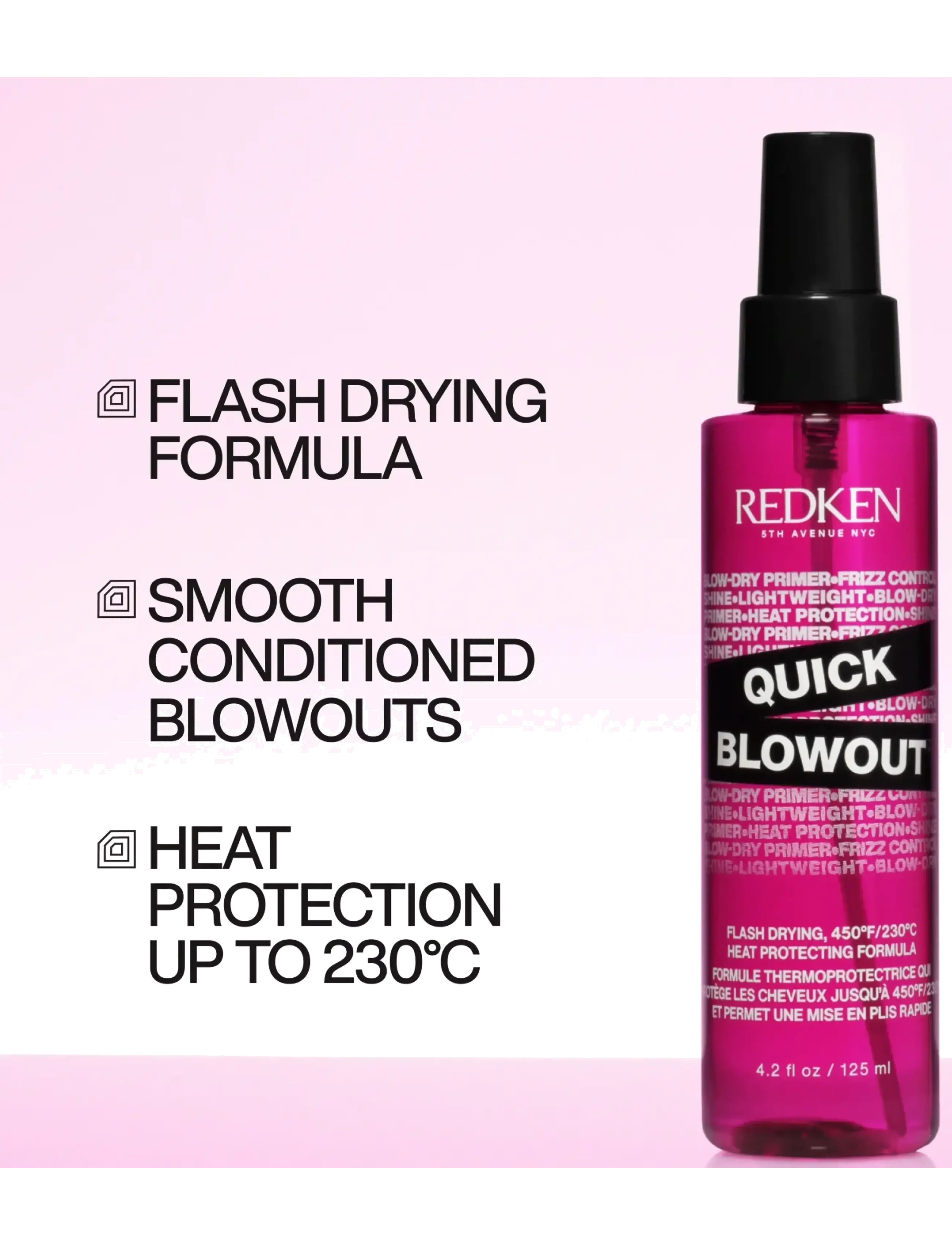 Redken - Redken Quick Blowout Heat Protective Spray 125ml - varmebeskyttelse - no colour - 2