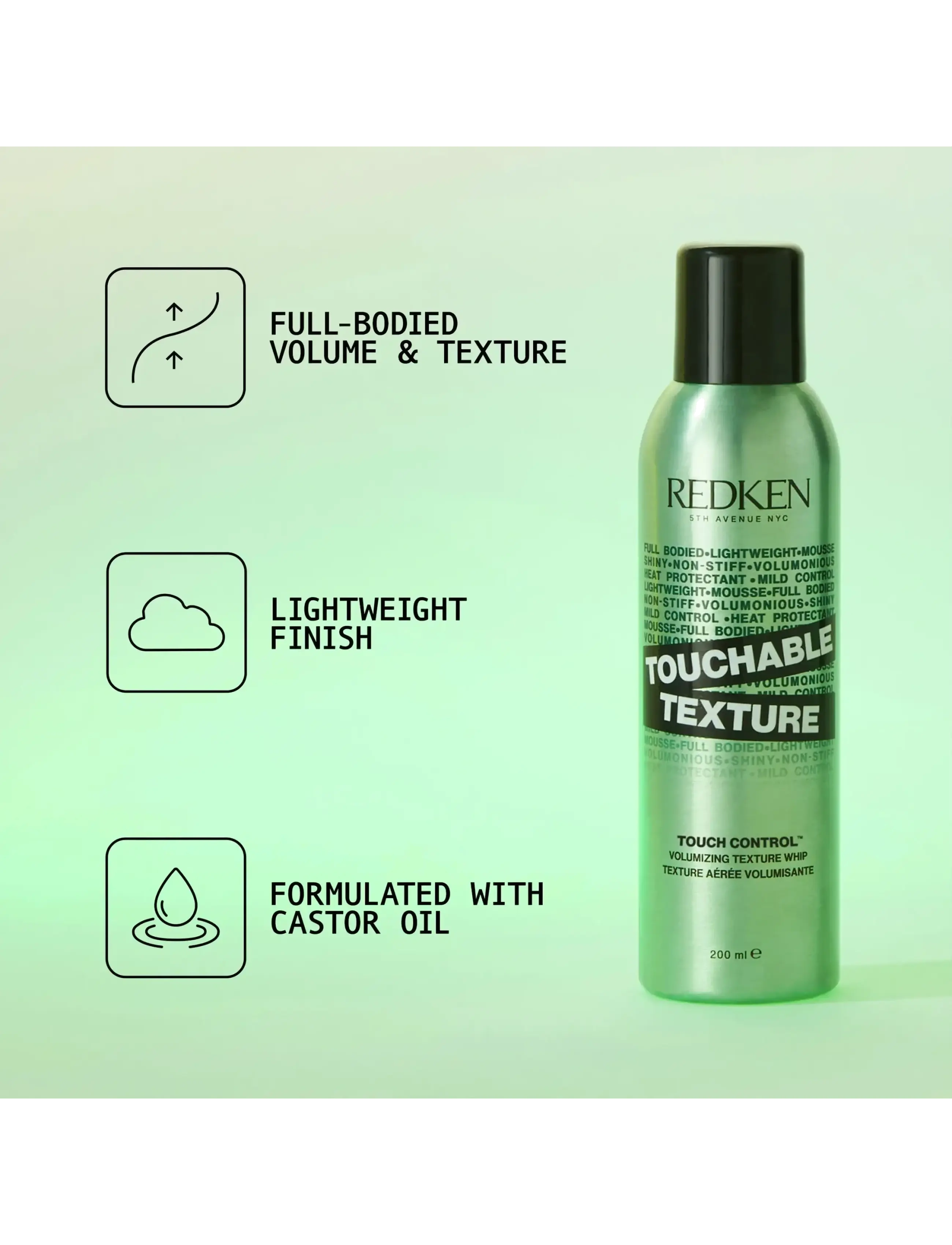 Redken - Redken Styling Touchable Texture Mousse 200ml - laveste priser - no colour - 1