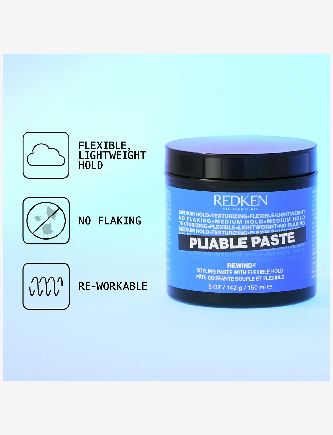 Redken - Redken Styling Pliable Paste 150ml - paste - no colour - 4