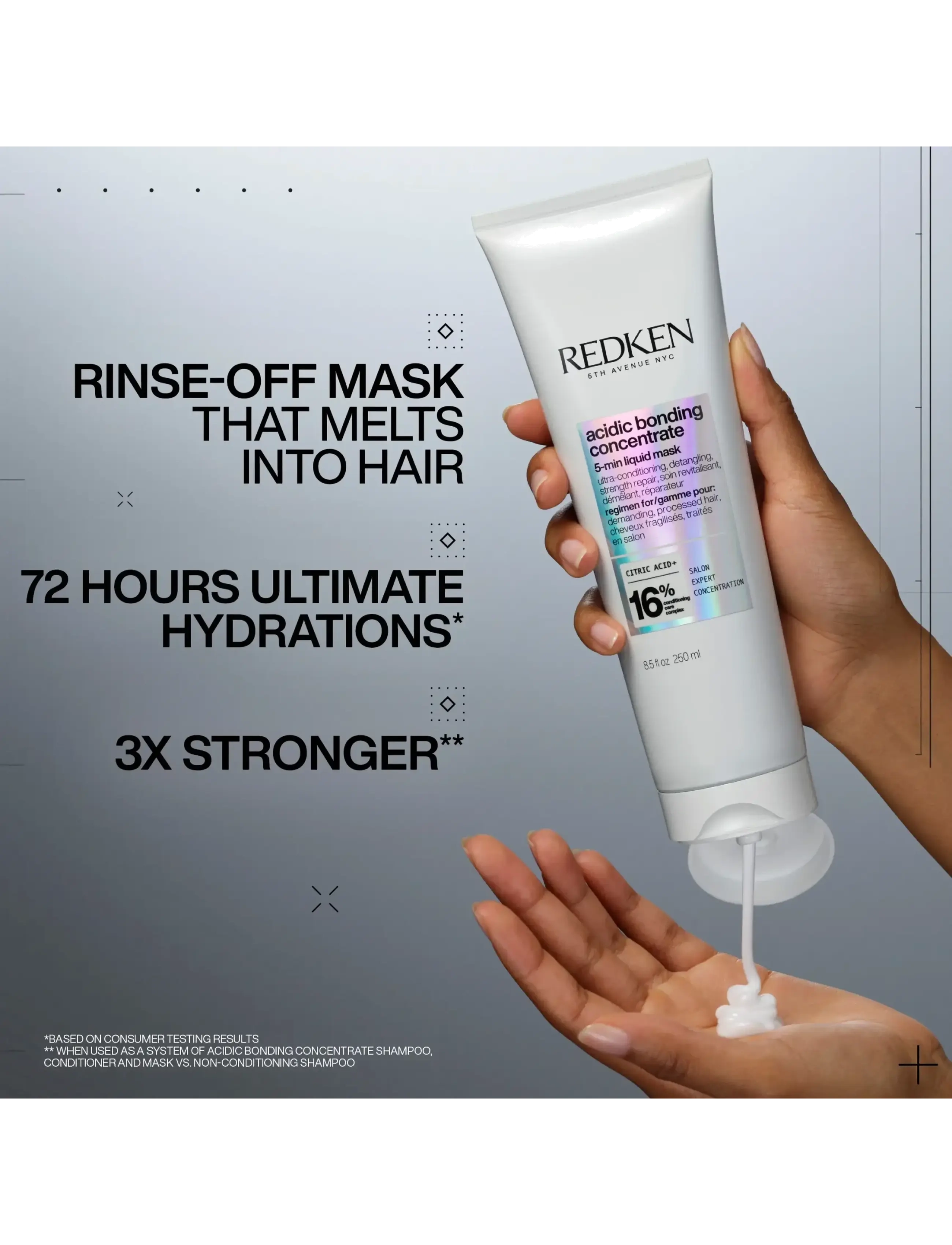 Redken - Redken Acidic Bonding Concentrate 5-Min Mask 250ml - sommerens hårprodukter - clear - 1