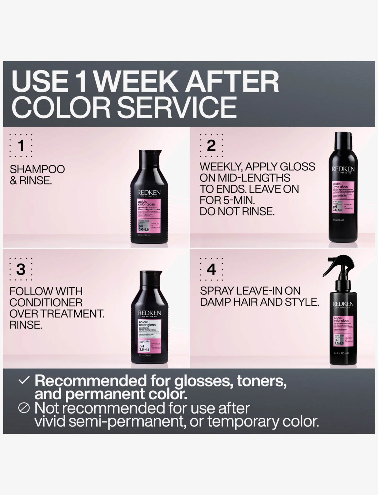 Redken - Redken Acidic Color Gloss Glass Gloss Treatment 237ml - hårfärg - no color - 5