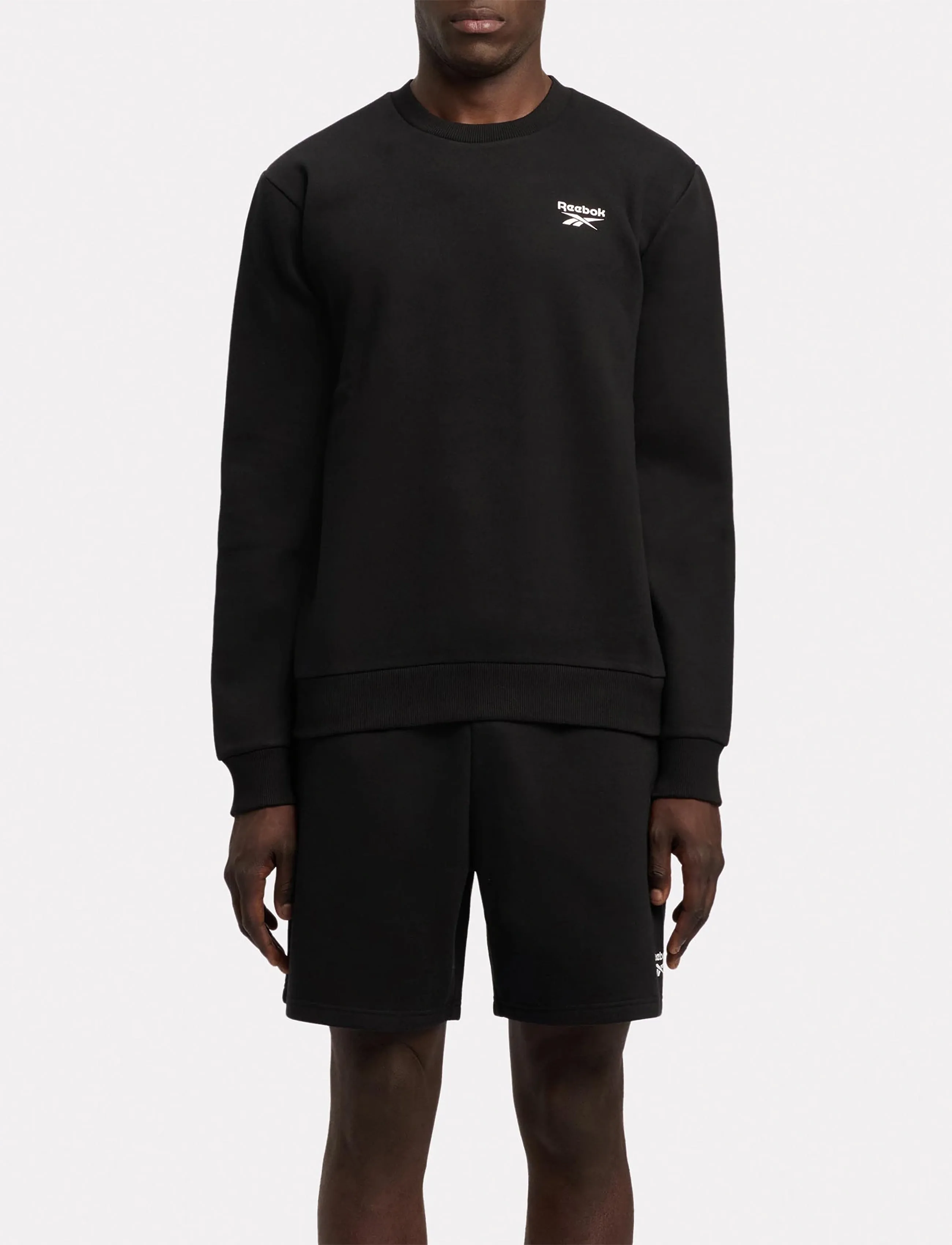 Reebok Classics ID SMALL LOGO FLEECE CREWNECK SWEAT - Streetstyle - BLACK / black