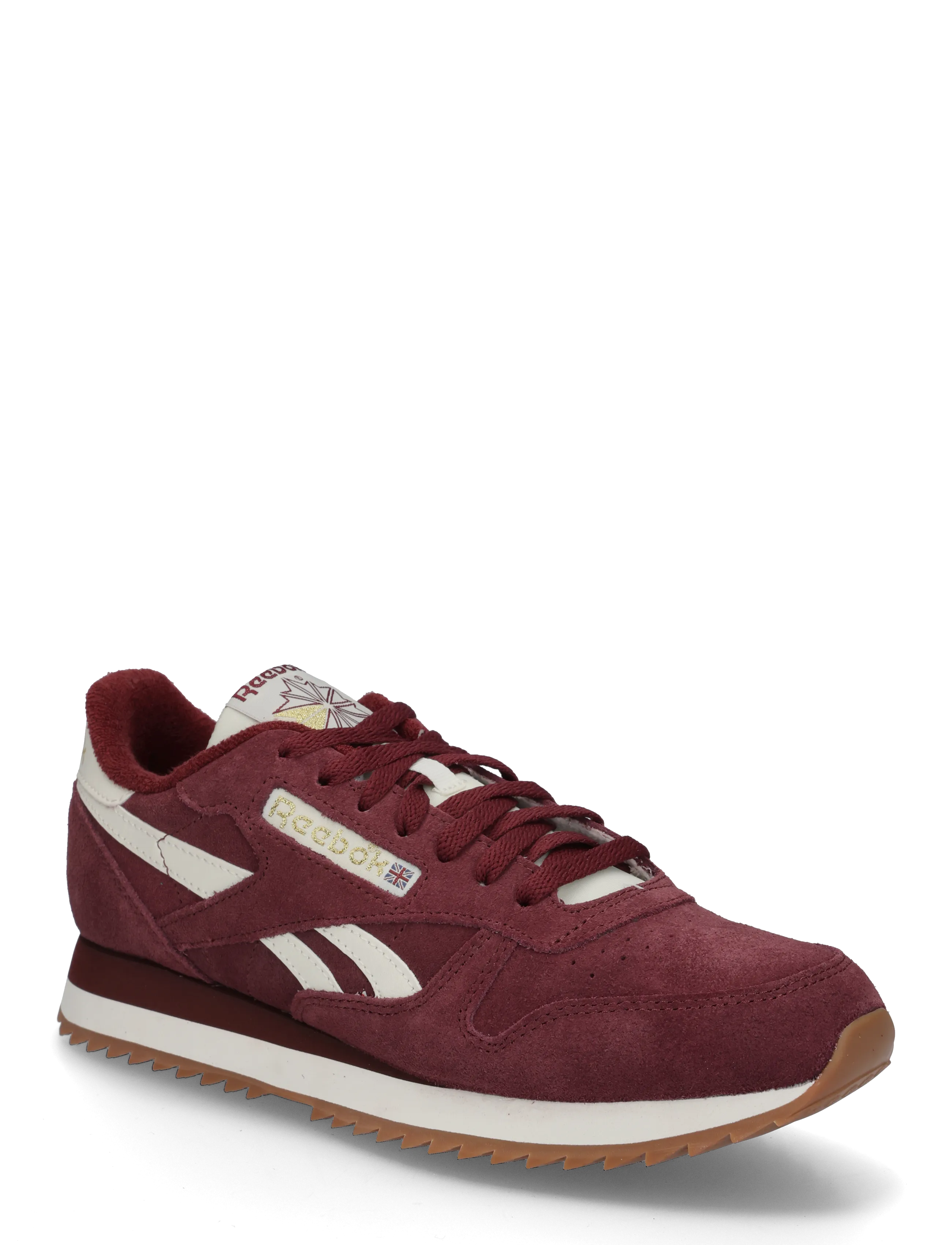Reebok Classics CLASSIC LEATHER RIPPLE - Sneakers - REDVELVET/CHALK/GUM / burgundy