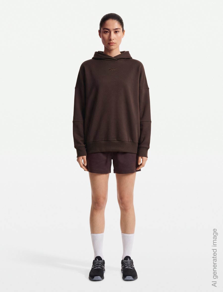 Reebok Performance - LUX HOODIE - sweatshirts - espresso - 0